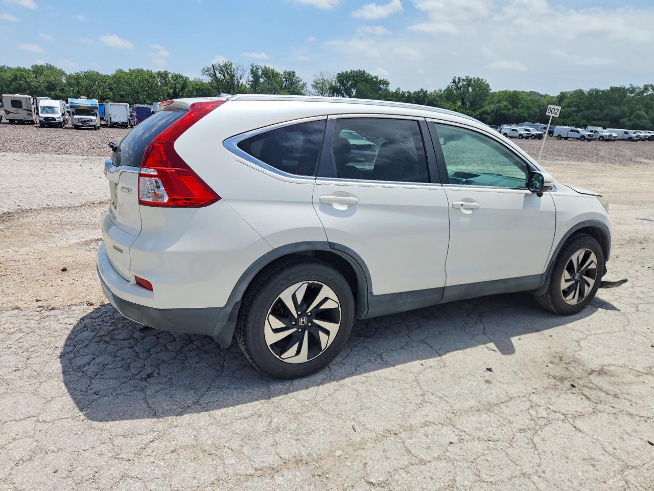 2015 Honda Cr-v Touring White vin: 5J6RM4H9XFL056308