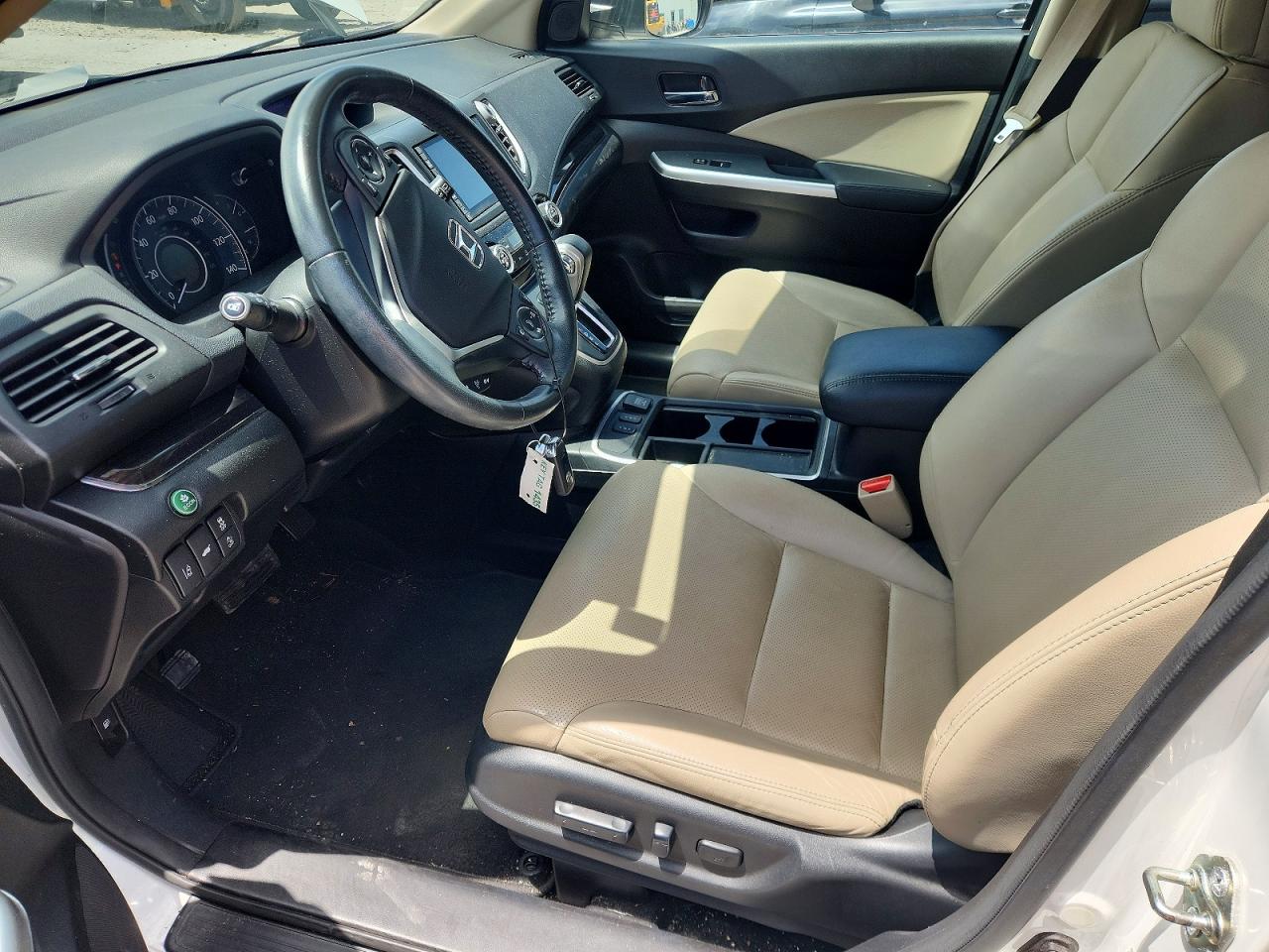 2015 Honda Cr-v Touring White vin: 5J6RM4H9XFL056308