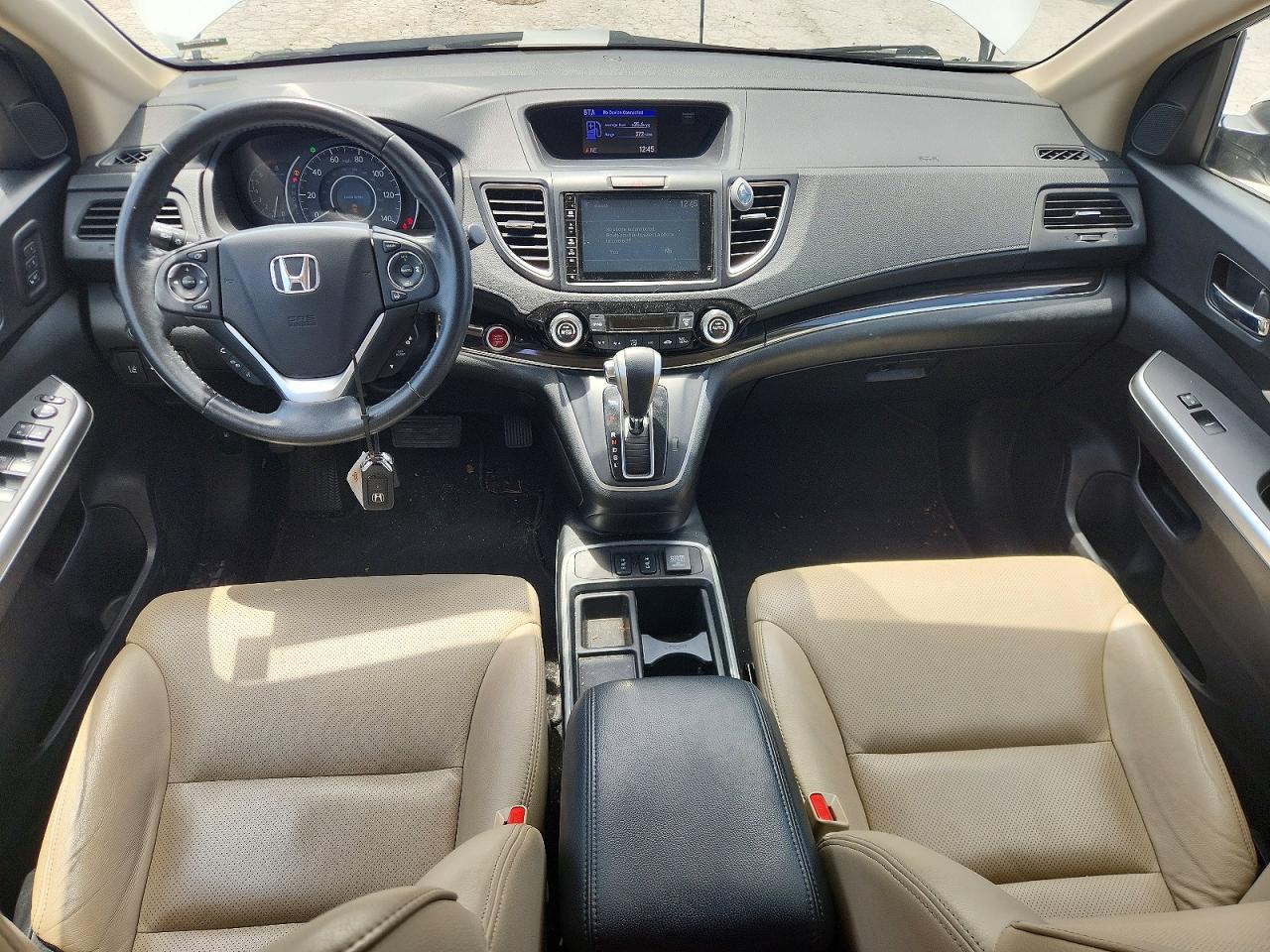 2015 Honda Cr-v Touring White vin: 5J6RM4H9XFL056308