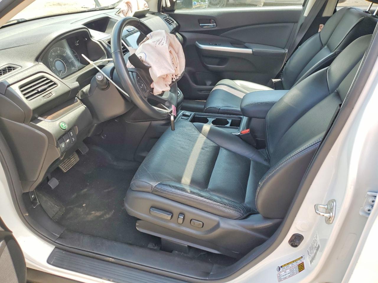 2015 Honda Cr-v Touring White vin: 5J6RM4H9XFL102400