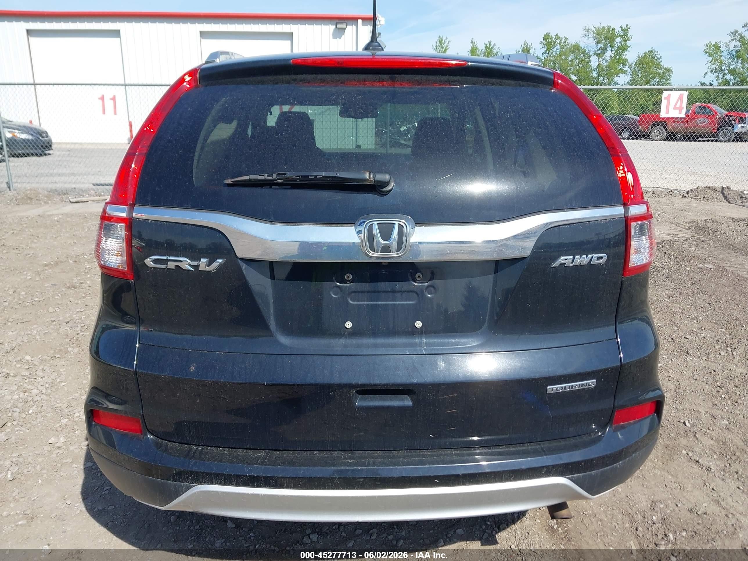 2015 Honda Cr-v Touring Black vin: 5J6RM4H9XFL113719