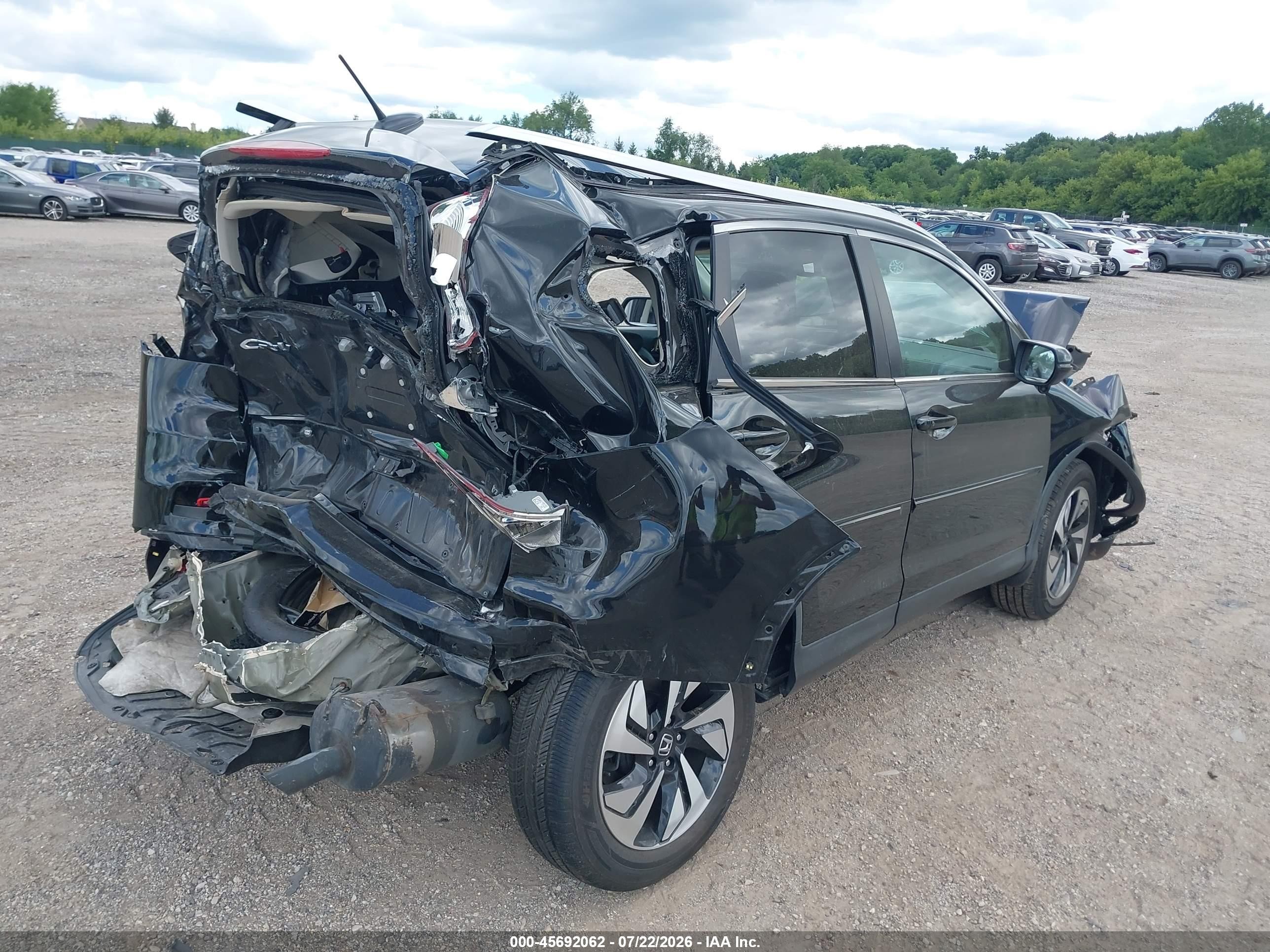2015 Honda Cr-v Touring Черный vin: 5J6RM4H9XFL120959