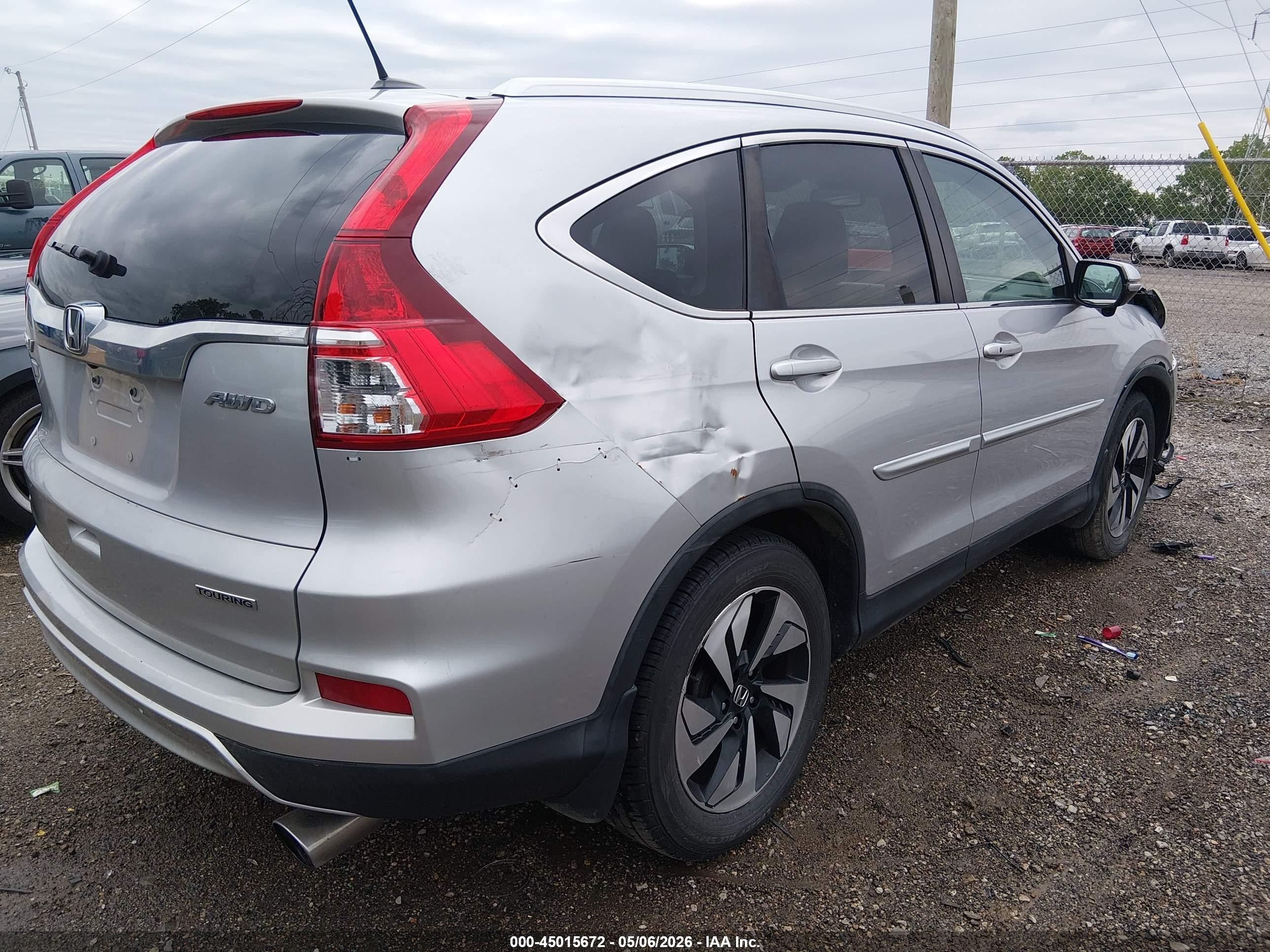 2016 Honda Cr-v Touring Серебряный vin: 5J6RM4H9XGL004405