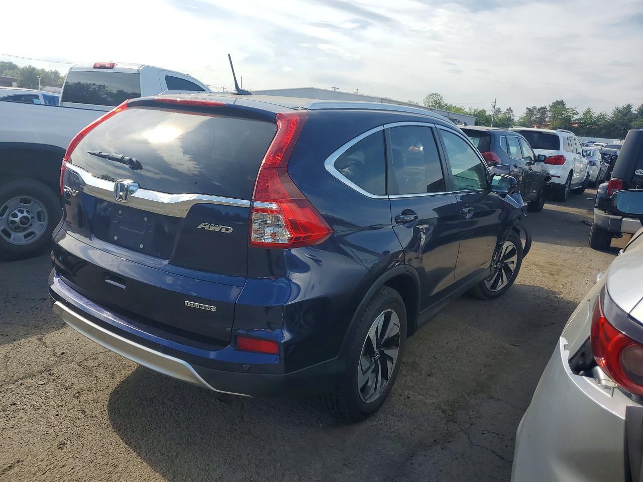 2016 Honda Cr-v Touring Blue vin: 5J6RM4H9XGL016862
