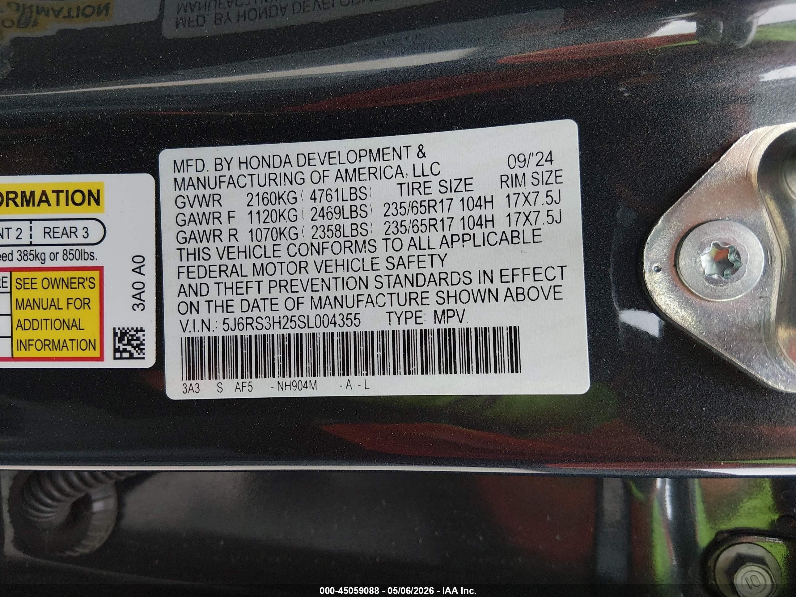 2025 Honda Cr-v Lx 2wd Dark Blue vin: 5J6RS3H25SL004355
