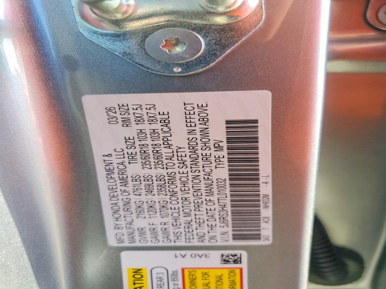 2026 Honda Cr-v Ex Silver vin: 5J6RS3H47TL010032