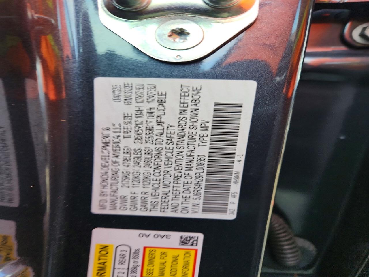 2023 Honda Cr-v Lx Charcoal vin: 5J6RS4H29PL008650