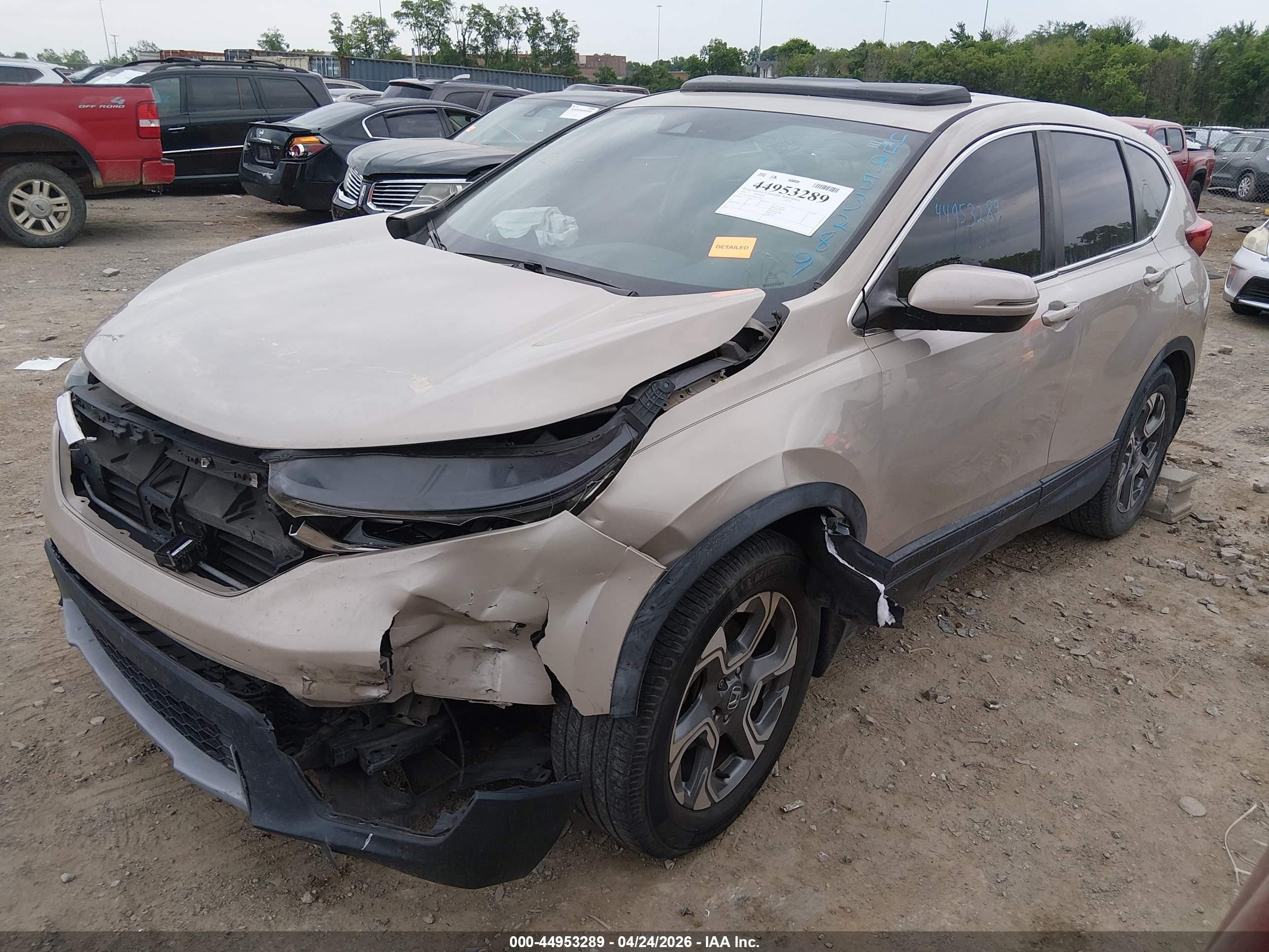 2018 Honda Cr-v Ex Желто-коричневый vin: 5J6RW1H52JL011295