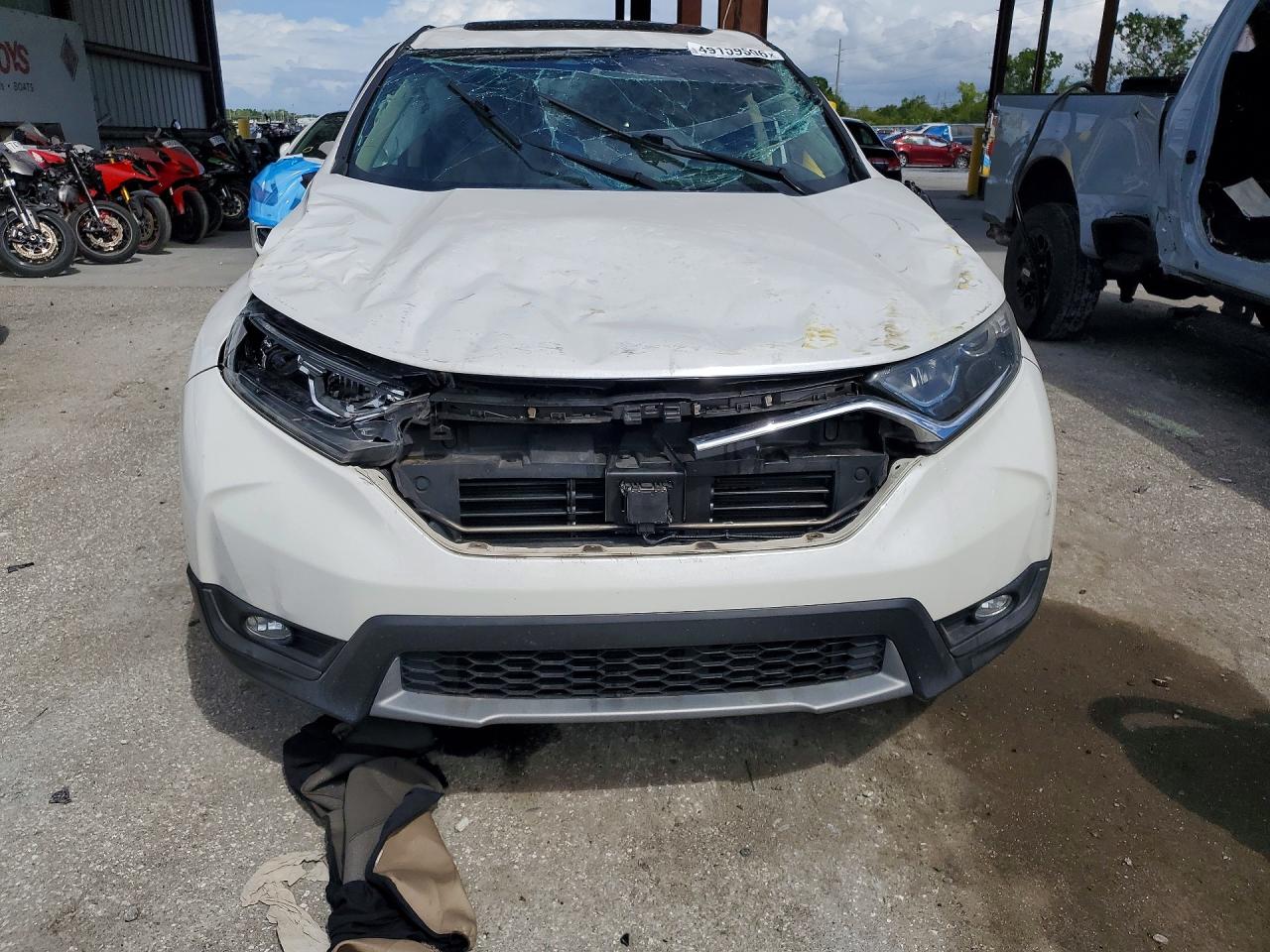 2019 Honda Cr-v Ex White vin: 5J6RW1H57KA023827