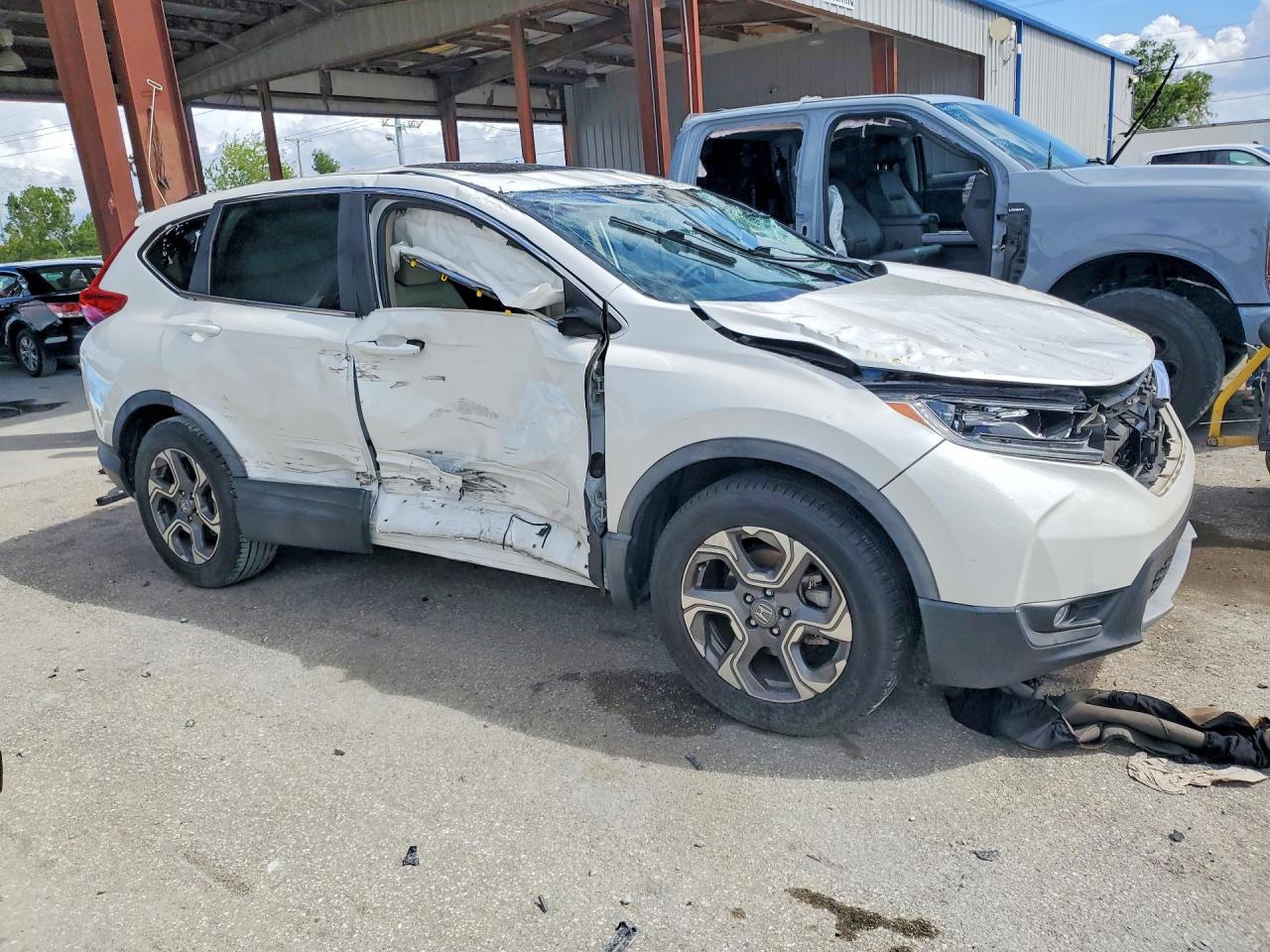 2019 Honda Cr-v Ex White vin: 5J6RW1H57KA023827