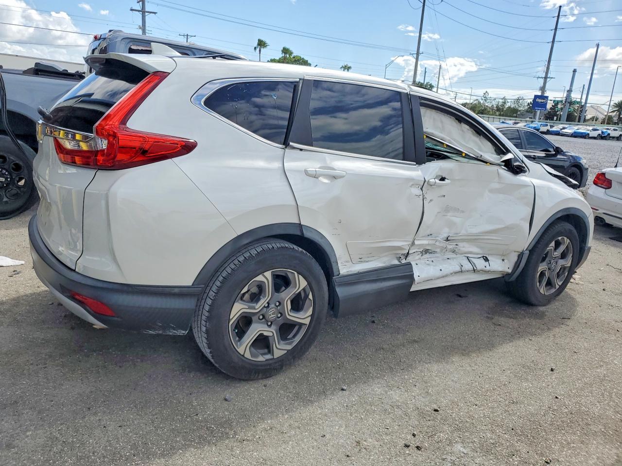 2019 Honda Cr-v Ex White vin: 5J6RW1H57KA023827