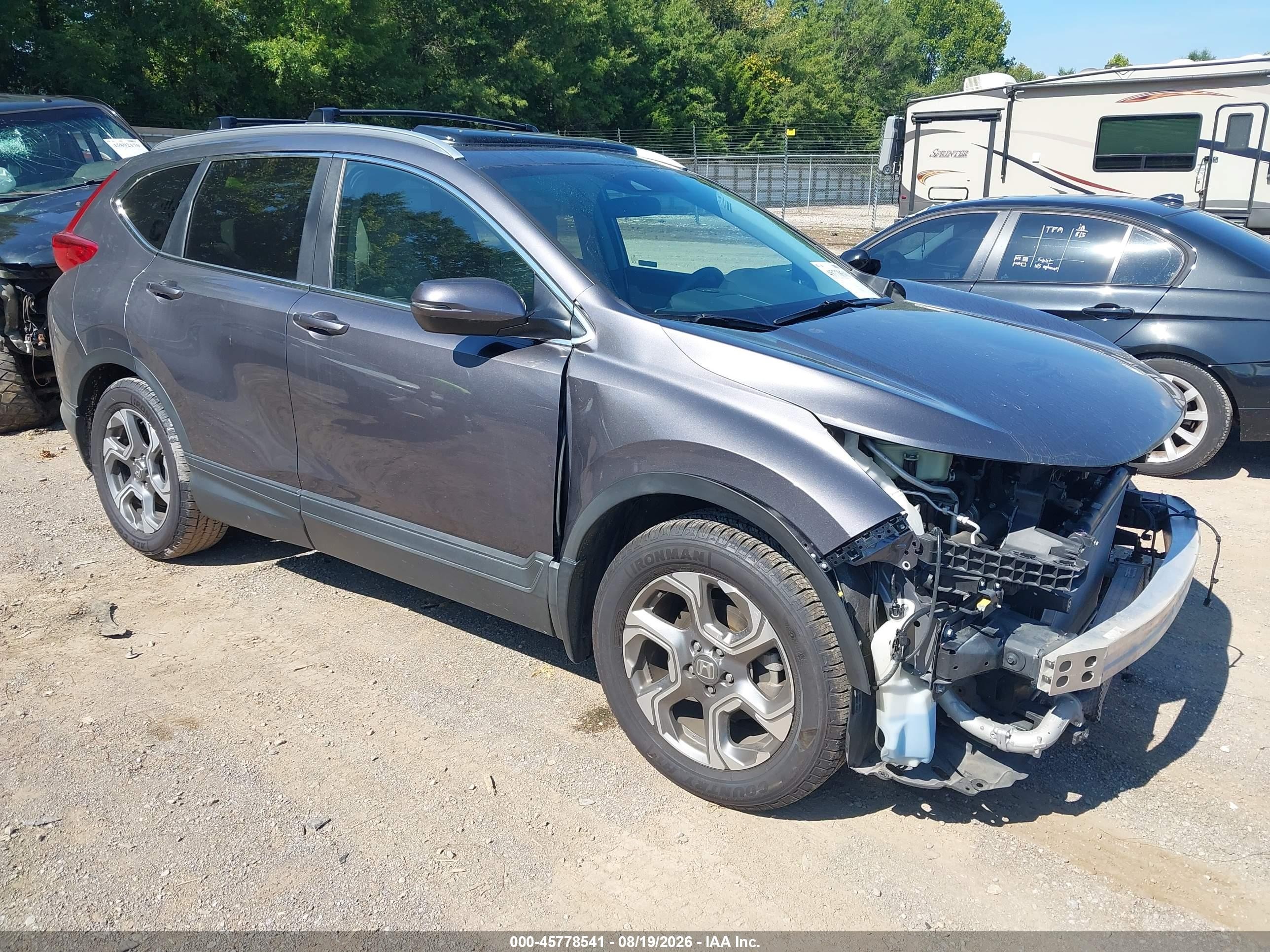 2019 Honda Cr-v Ex Gray vin: 5J6RW1H59KA011615