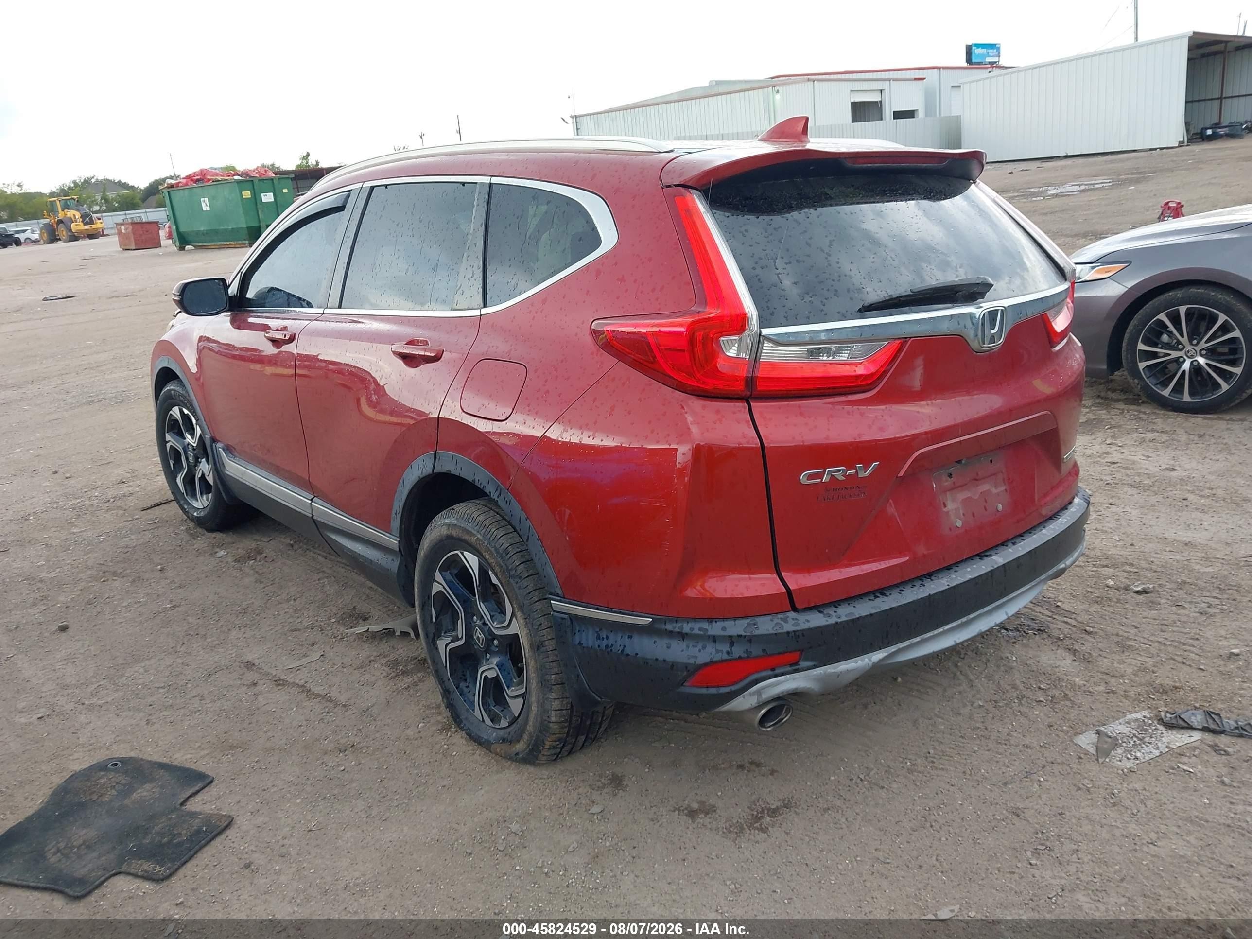 2017 Honda Cr-v Touring Red vin: 5J6RW1H9XHL014443