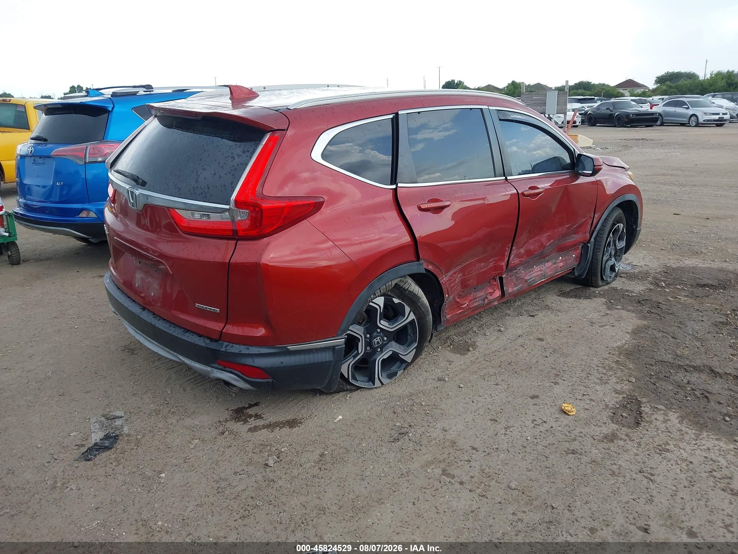 2017 Honda Cr-v Touring Red vin: 5J6RW1H9XHL014443