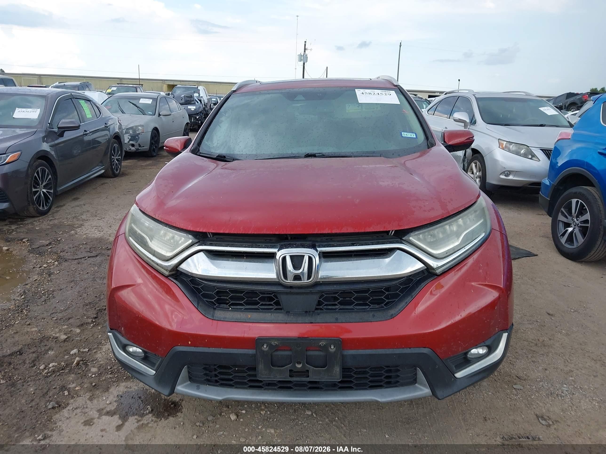 2017 Honda Cr-v Touring Red vin: 5J6RW1H9XHL014443