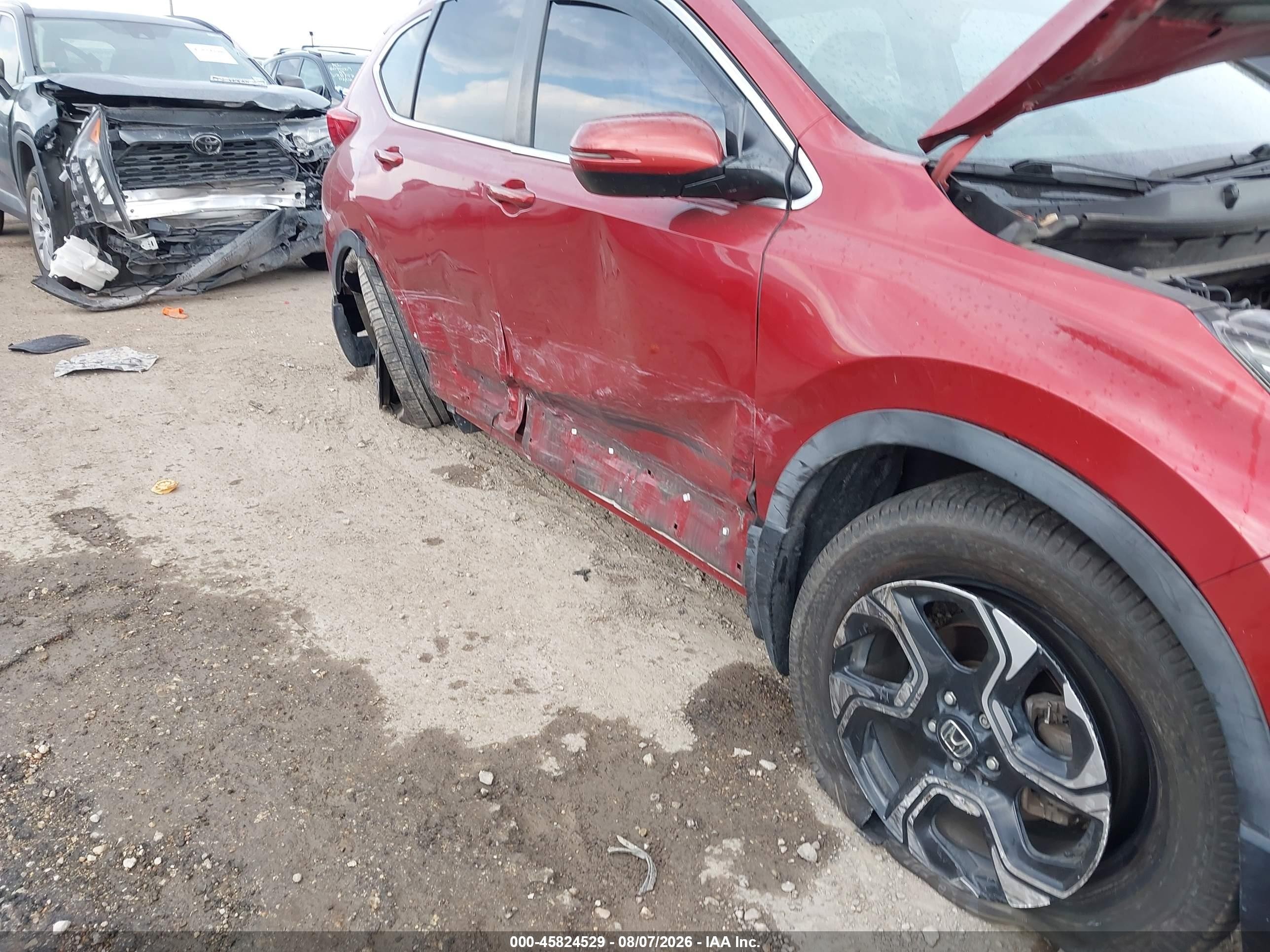 2017 Honda Cr-v Touring Red vin: 5J6RW1H9XHL014443