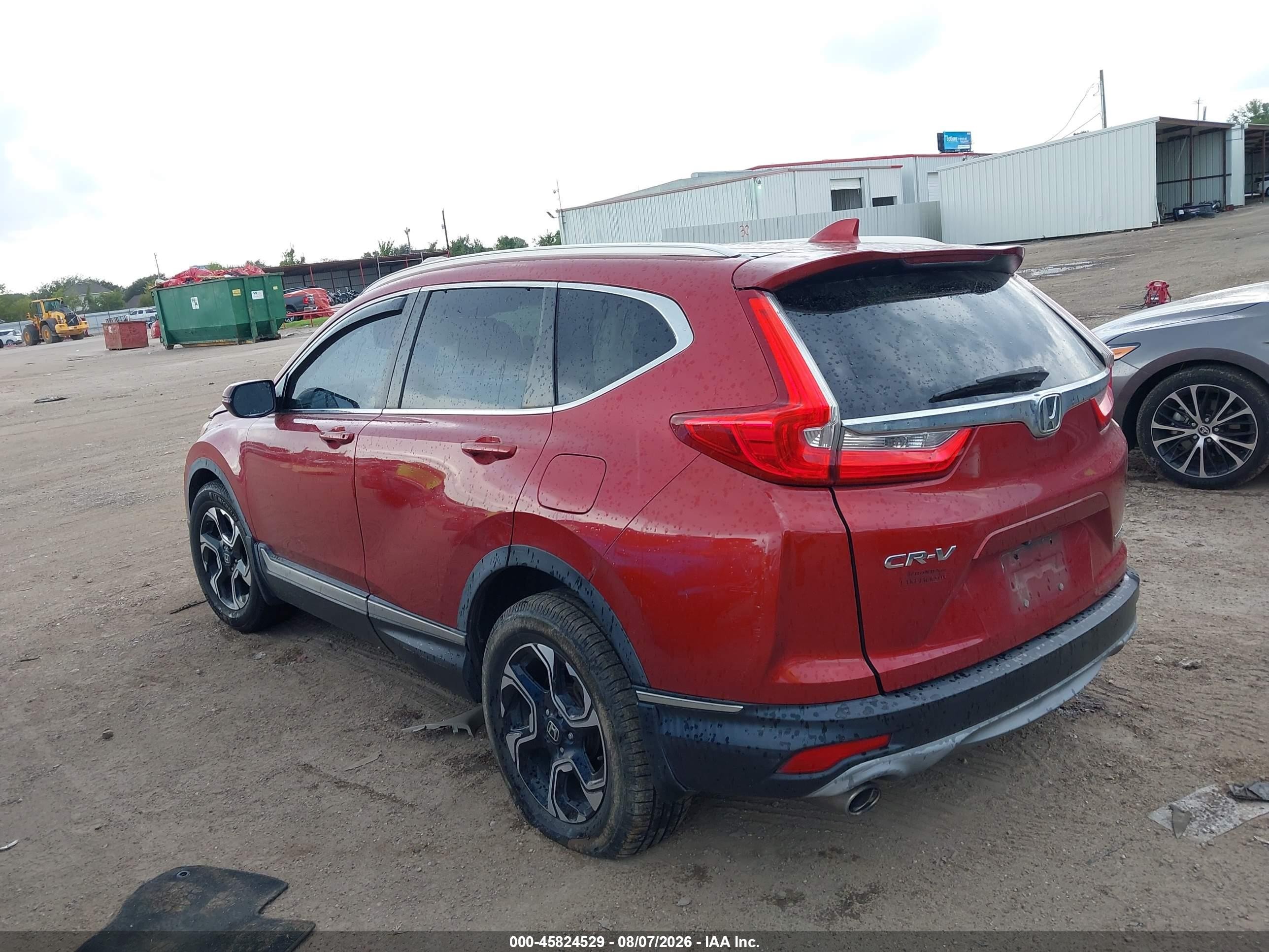 2017 Honda Cr-v Touring Red vin: 5J6RW1H9XHL014443