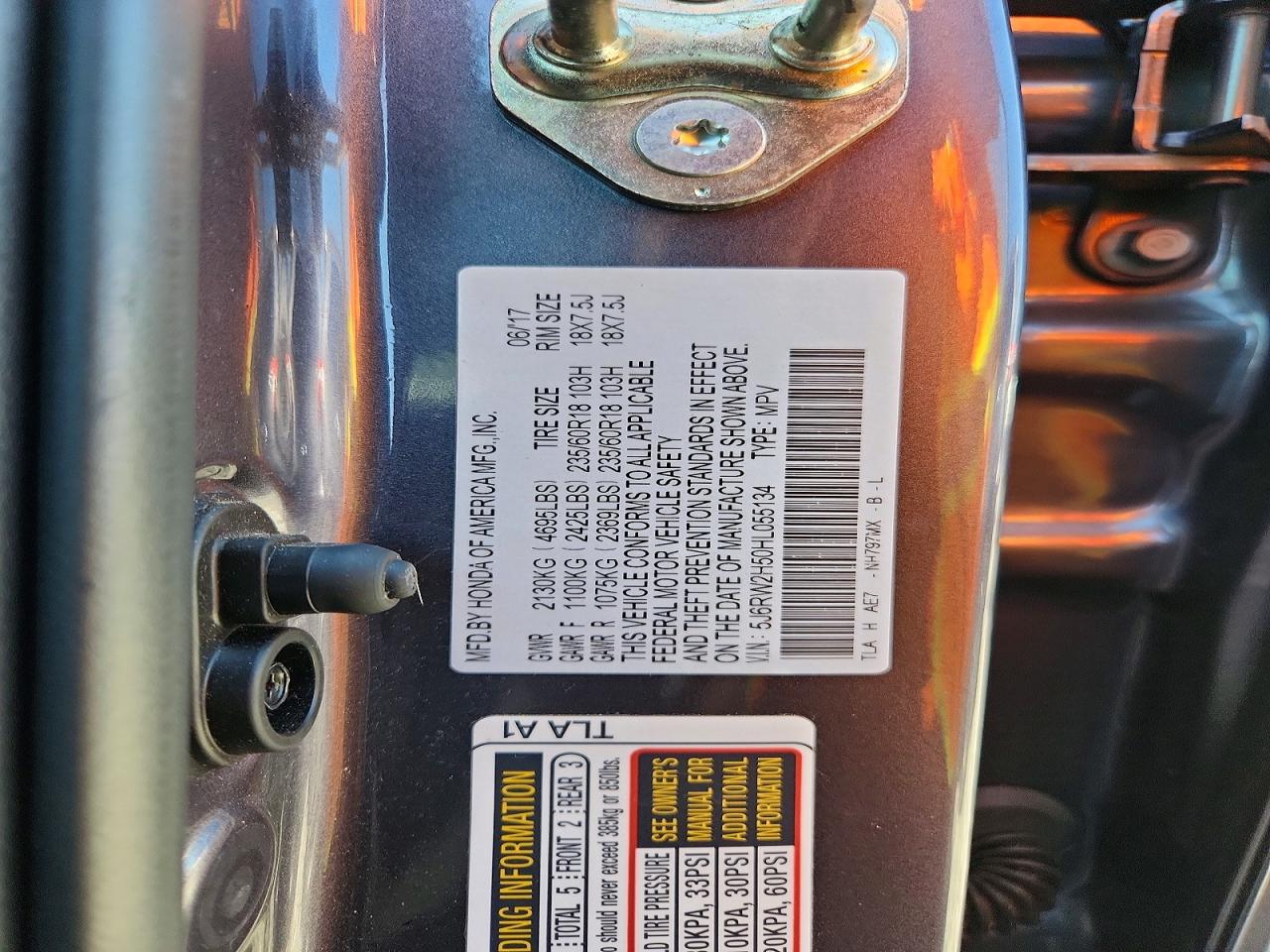 2017 Honda Cr-v Ex Серый vin: 5J6RW2H50HL055134