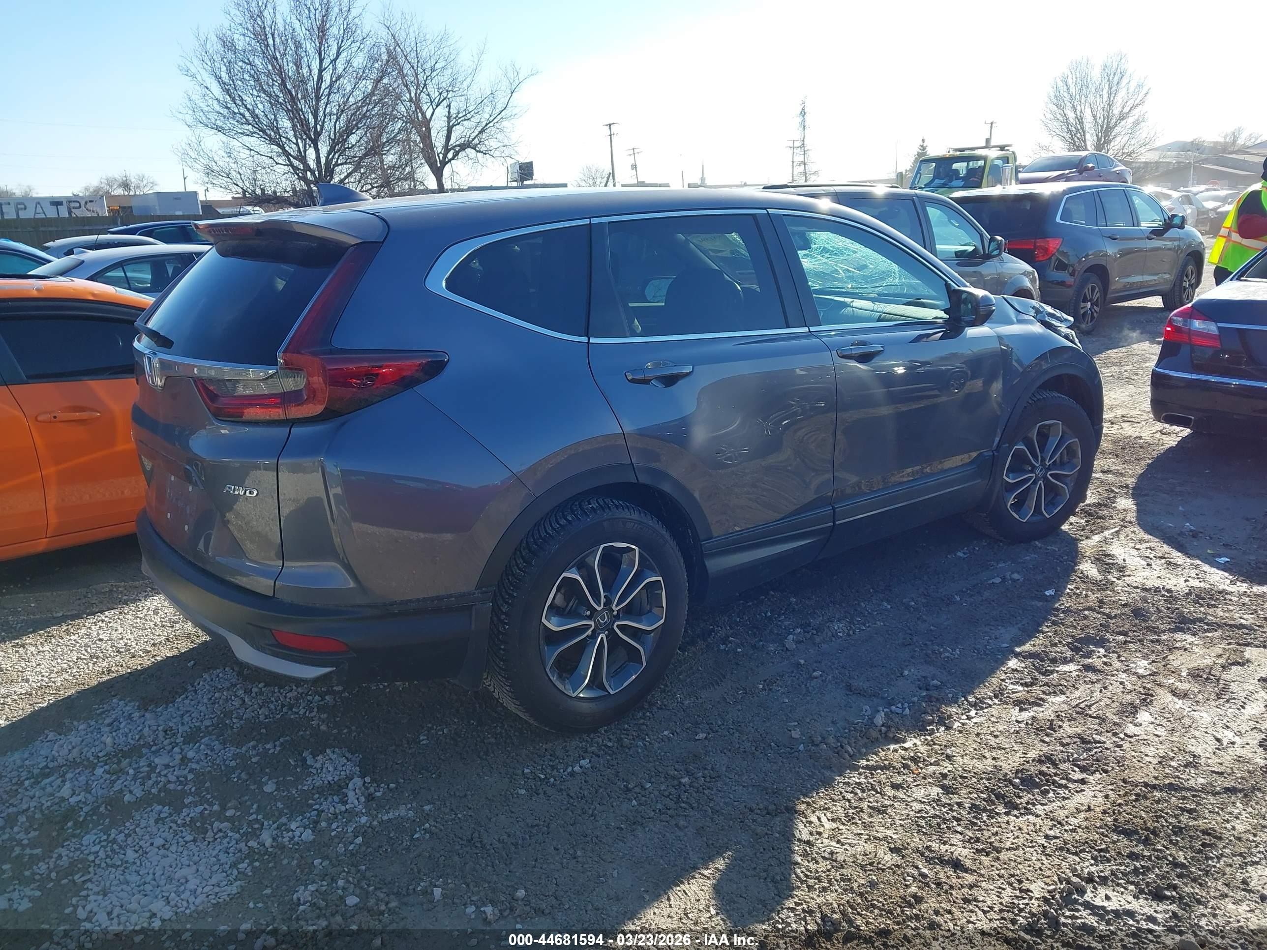 2020 Honda Cr-v Awd Ex Gray vin: 5J6RW2H50LL045695