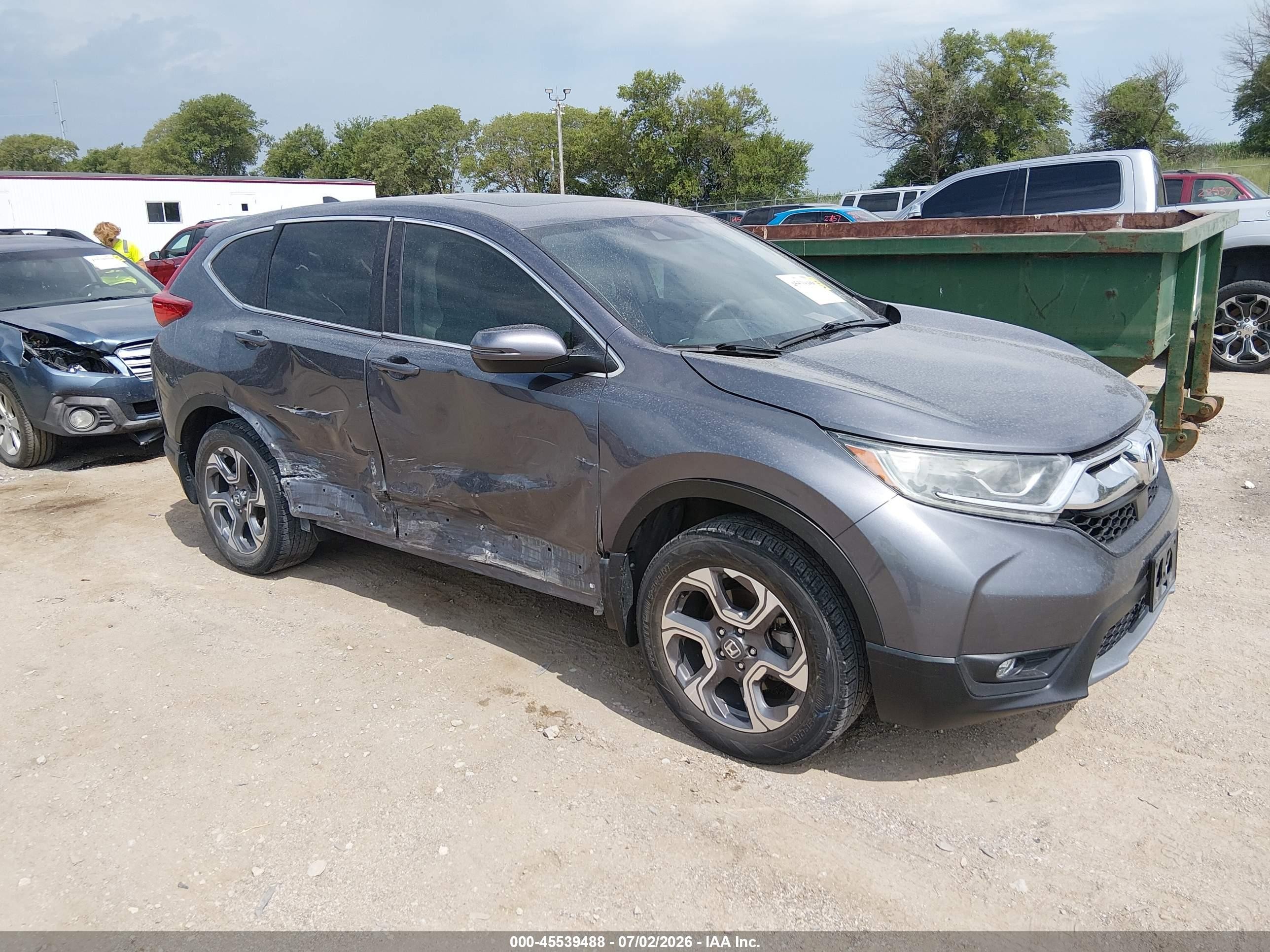2017 Honda Cr-v Ex Gray vin: 5J6RW2H59HL020592