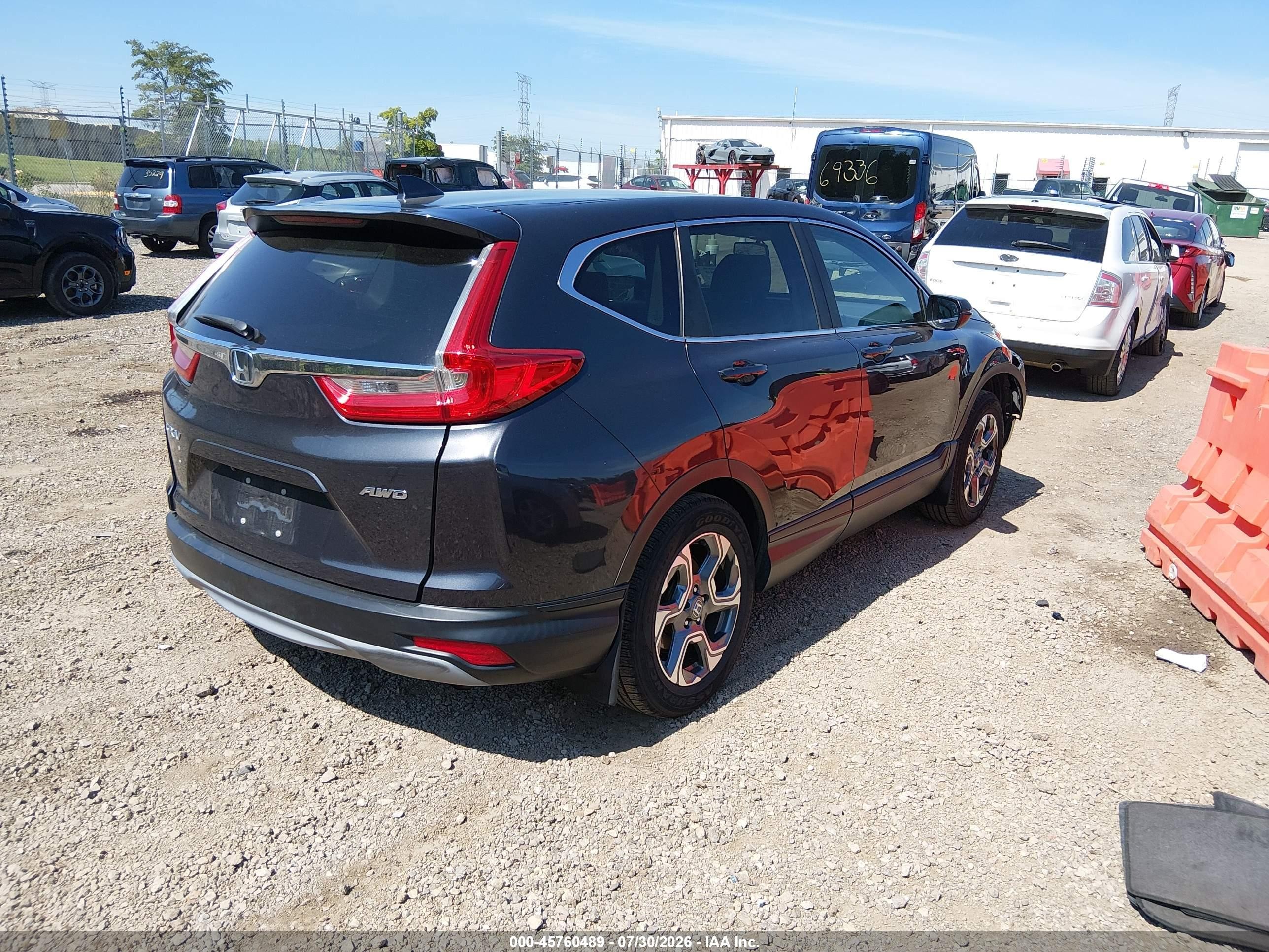 2017 Honda Cr-v Ex-l/ex-l Navi Gray vin: 5J6RW2H83HL078868