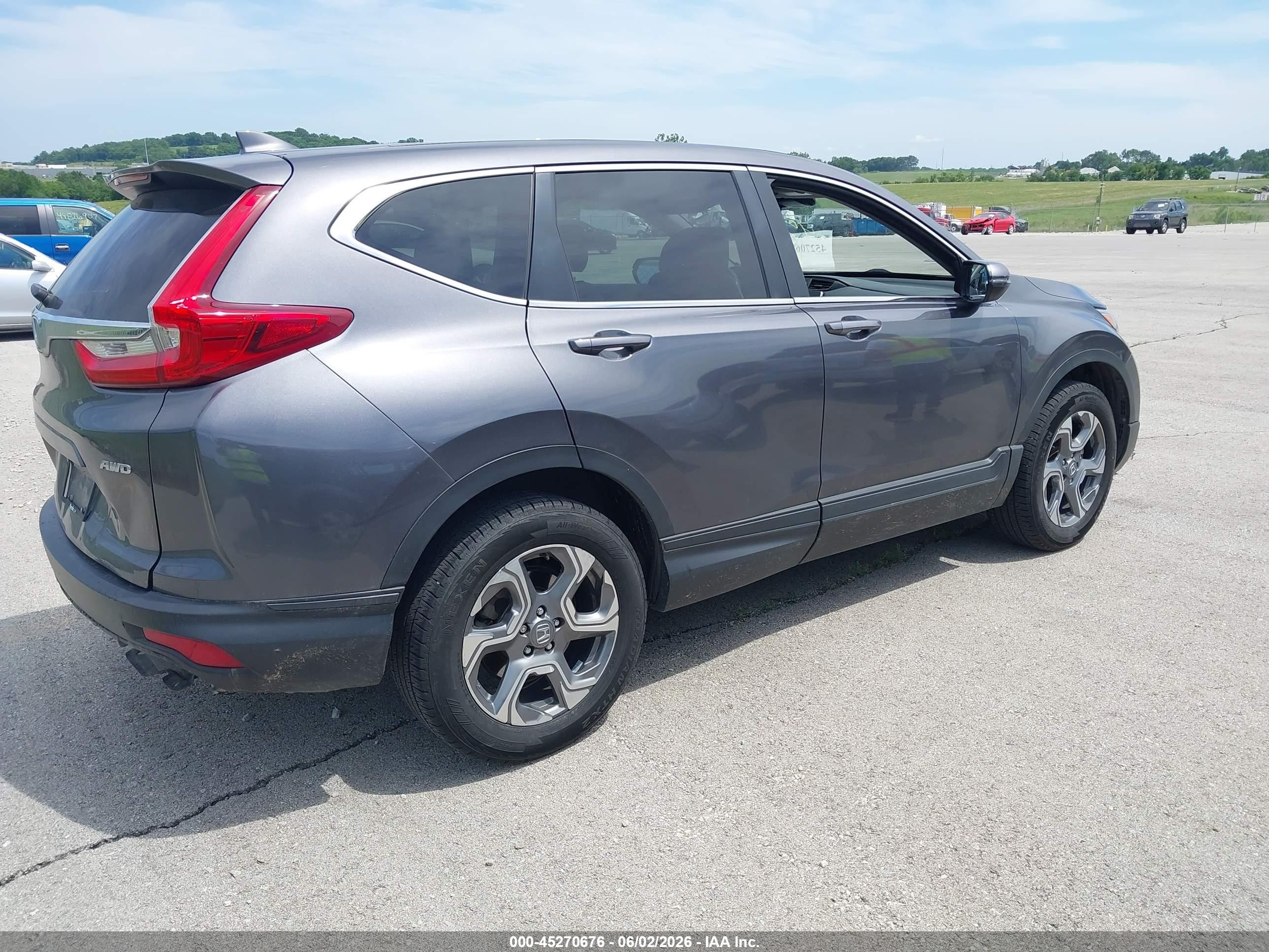 2019 Honda Cr-v Ex-l Gray vin: 5J6RW2H83KL022470