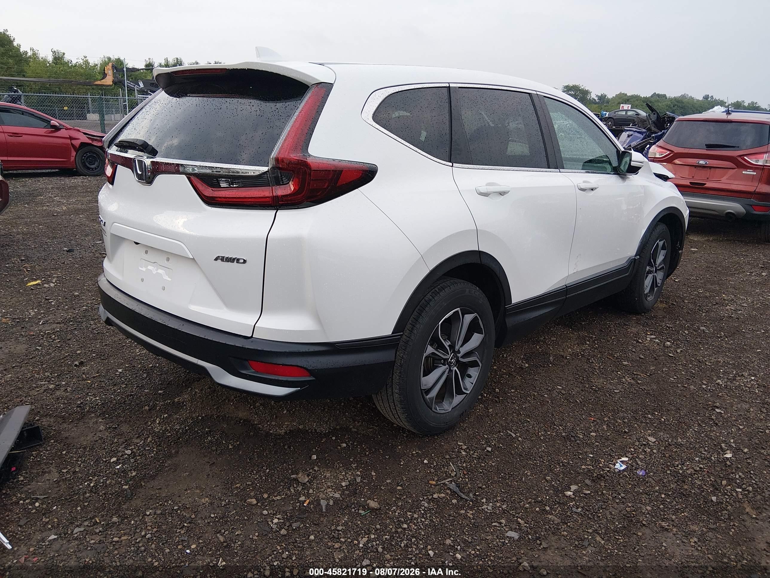2020 Honda Cr-v Awd Ex-l White vin: 5J6RW2H84LL035200