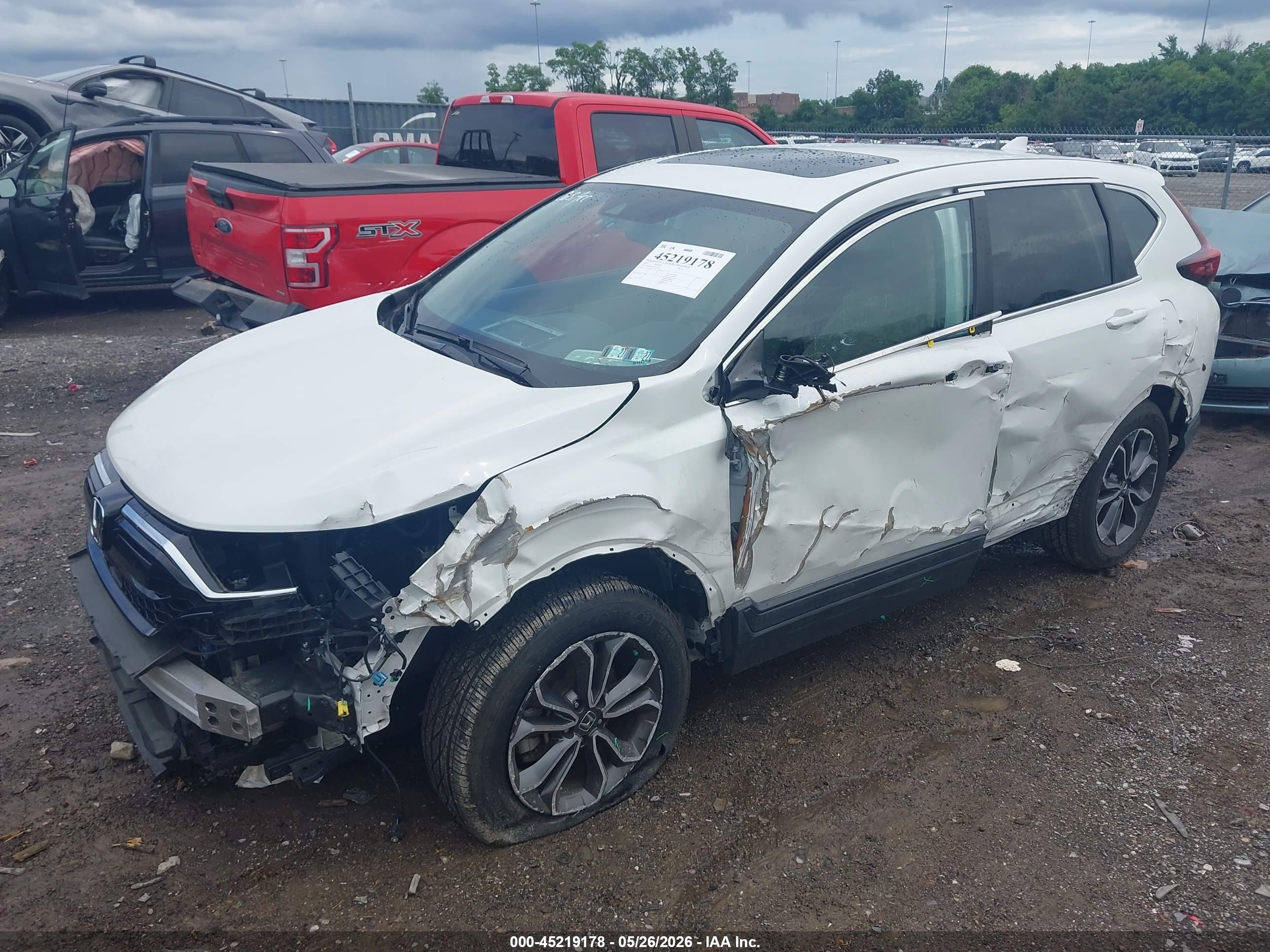 2020 Honda Cr-v Awd Ex-l White vin: 5J6RW2H8XLL030132