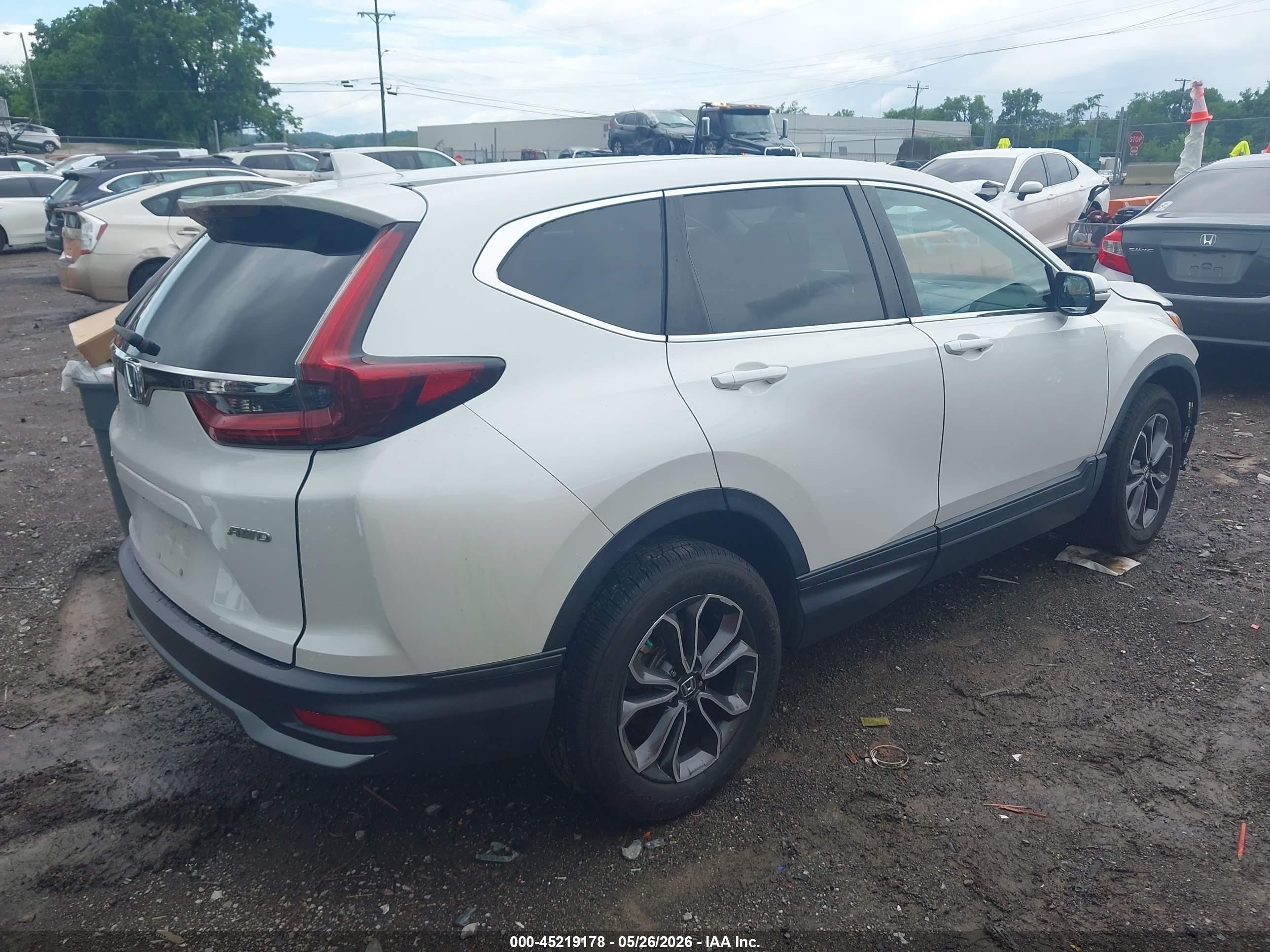 2020 Honda Cr-v Awd Ex-l White vin: 5J6RW2H8XLL030132