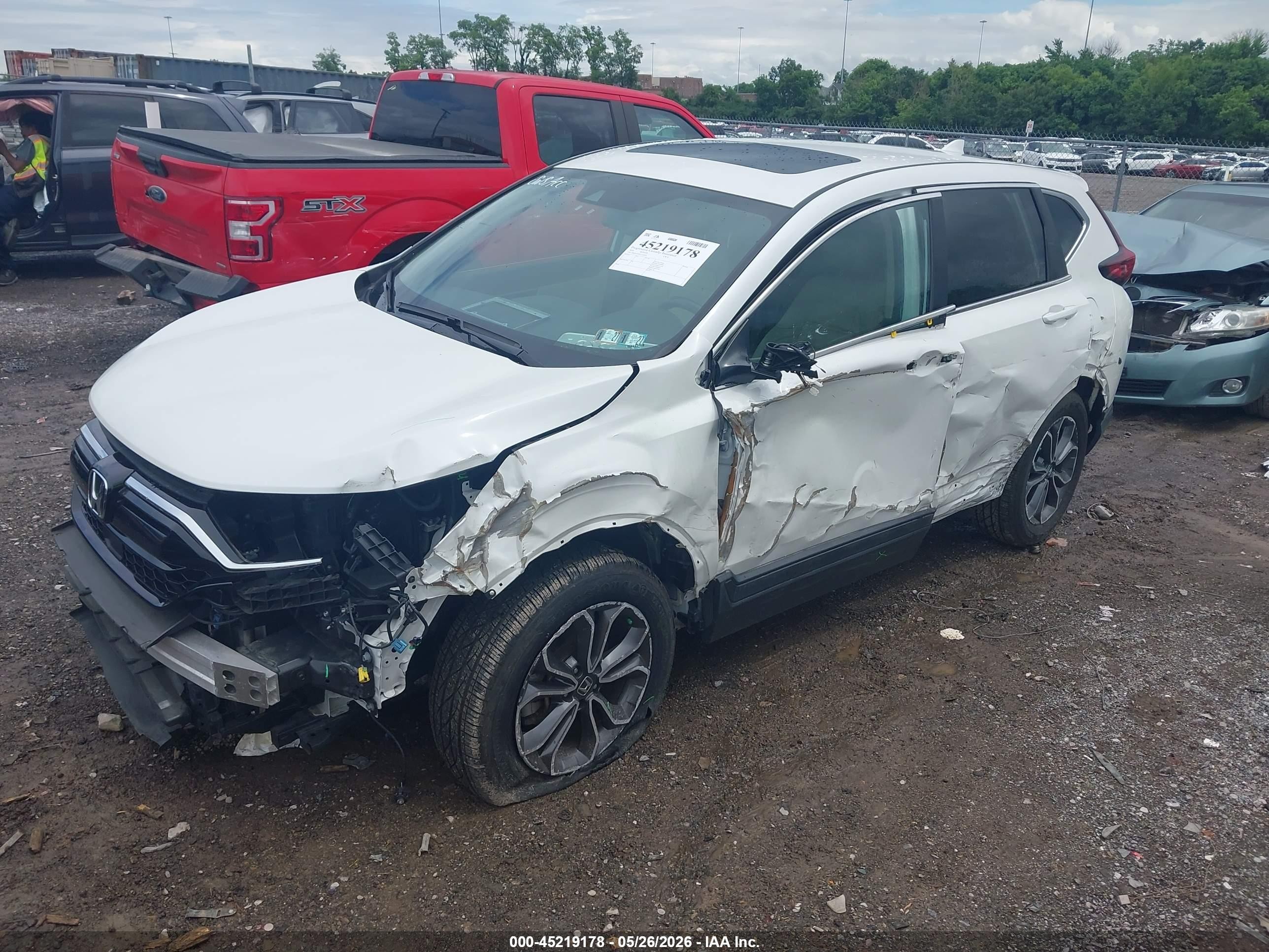 2020 Honda Cr-v Awd Ex-l White vin: 5J6RW2H8XLL030132