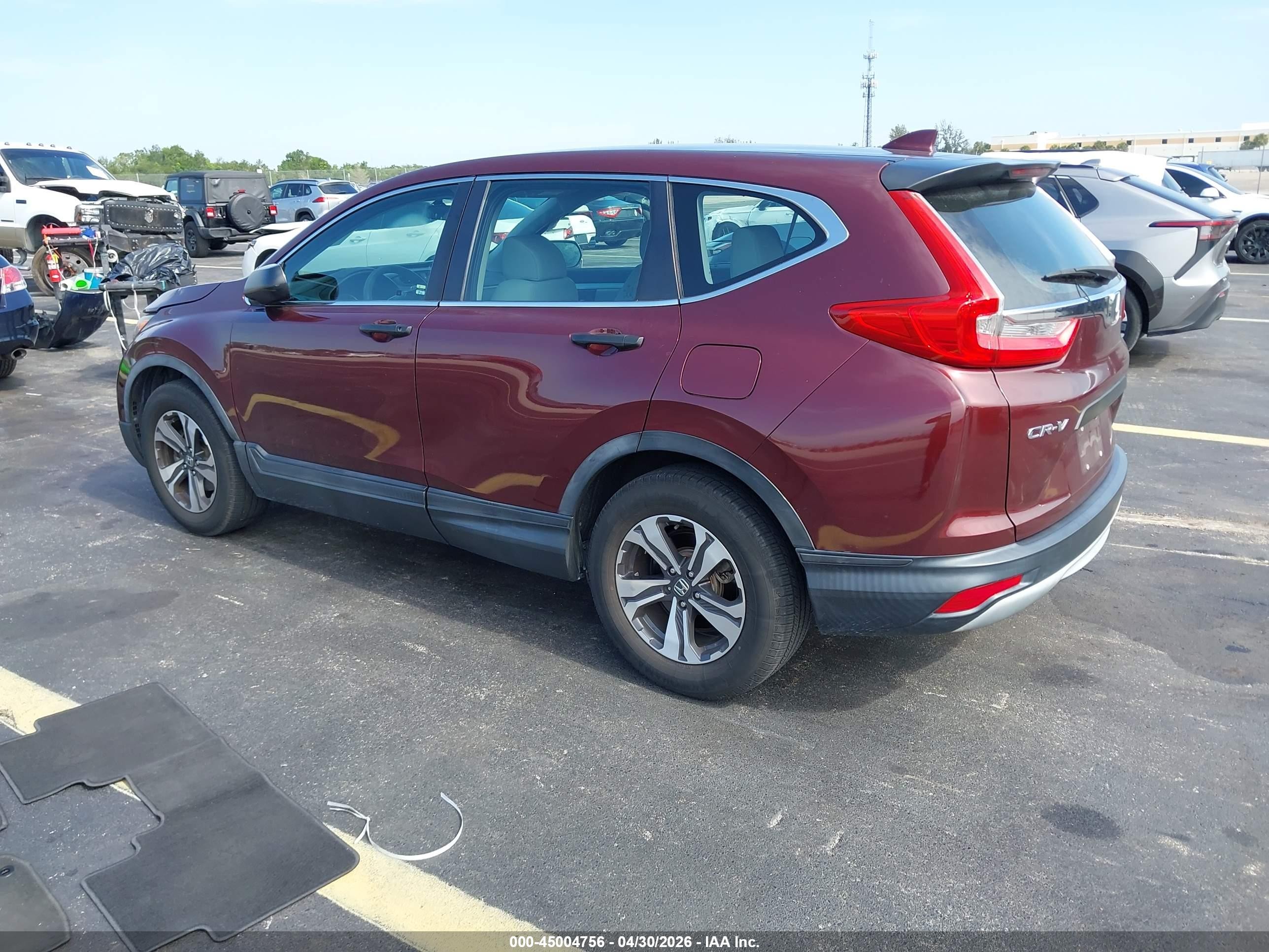 2018 Honda Cr-v Lx Red vin: 5J6RW5H36JL002007