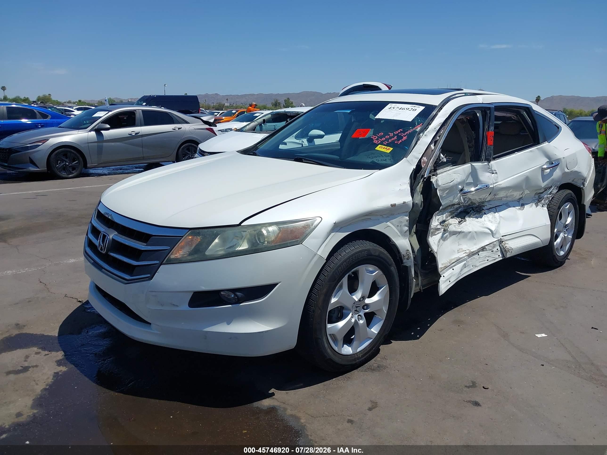 2010 Honda Accord Crosstour Ex-l White vin: 5J6TF1H50AL016579
