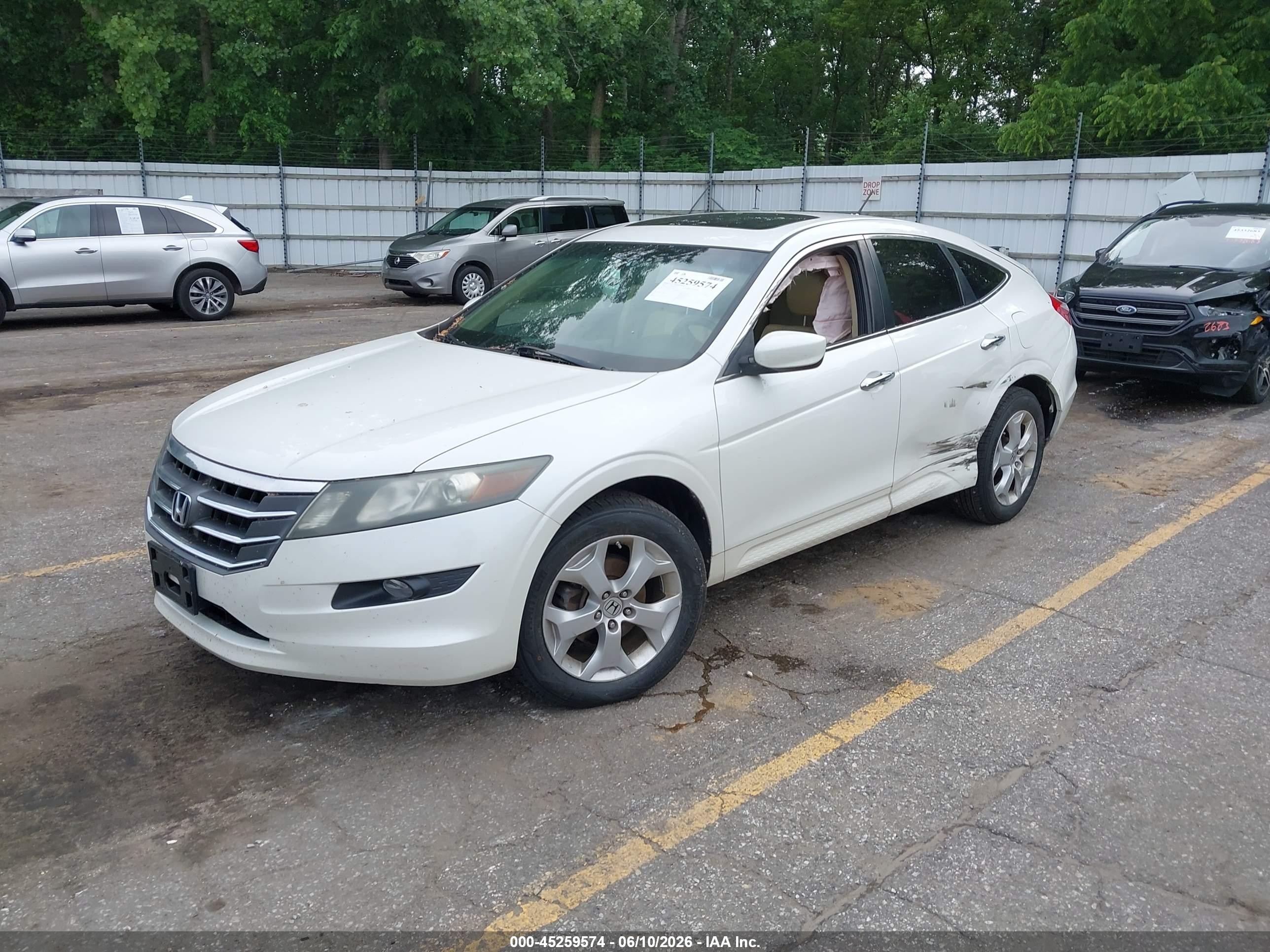 2010 Honda Accord Crosstour Ex-l White vin: 5J6TF1H52AL012355