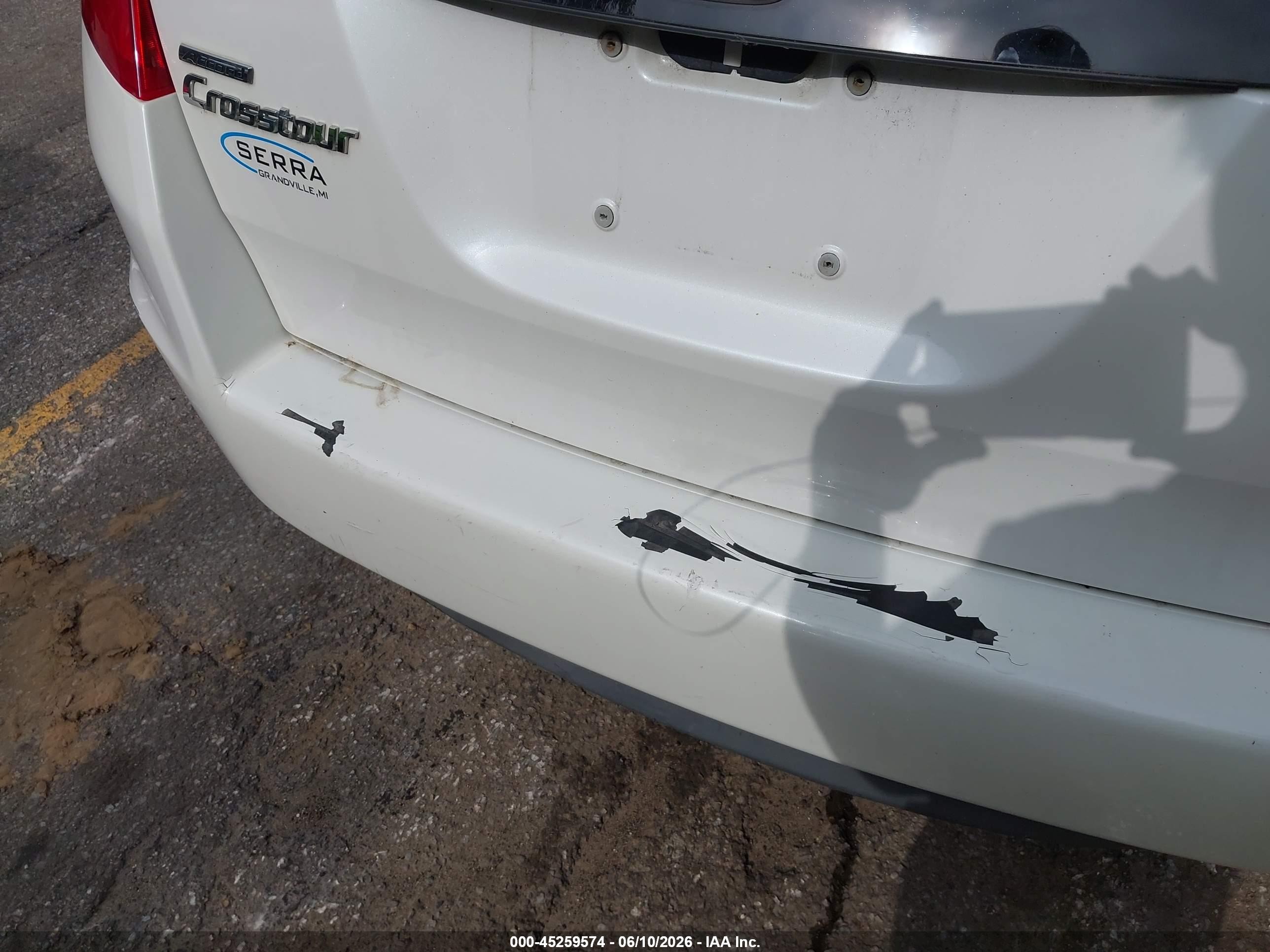 2010 Honda Accord Crosstour Ex-l White vin: 5J6TF1H52AL012355