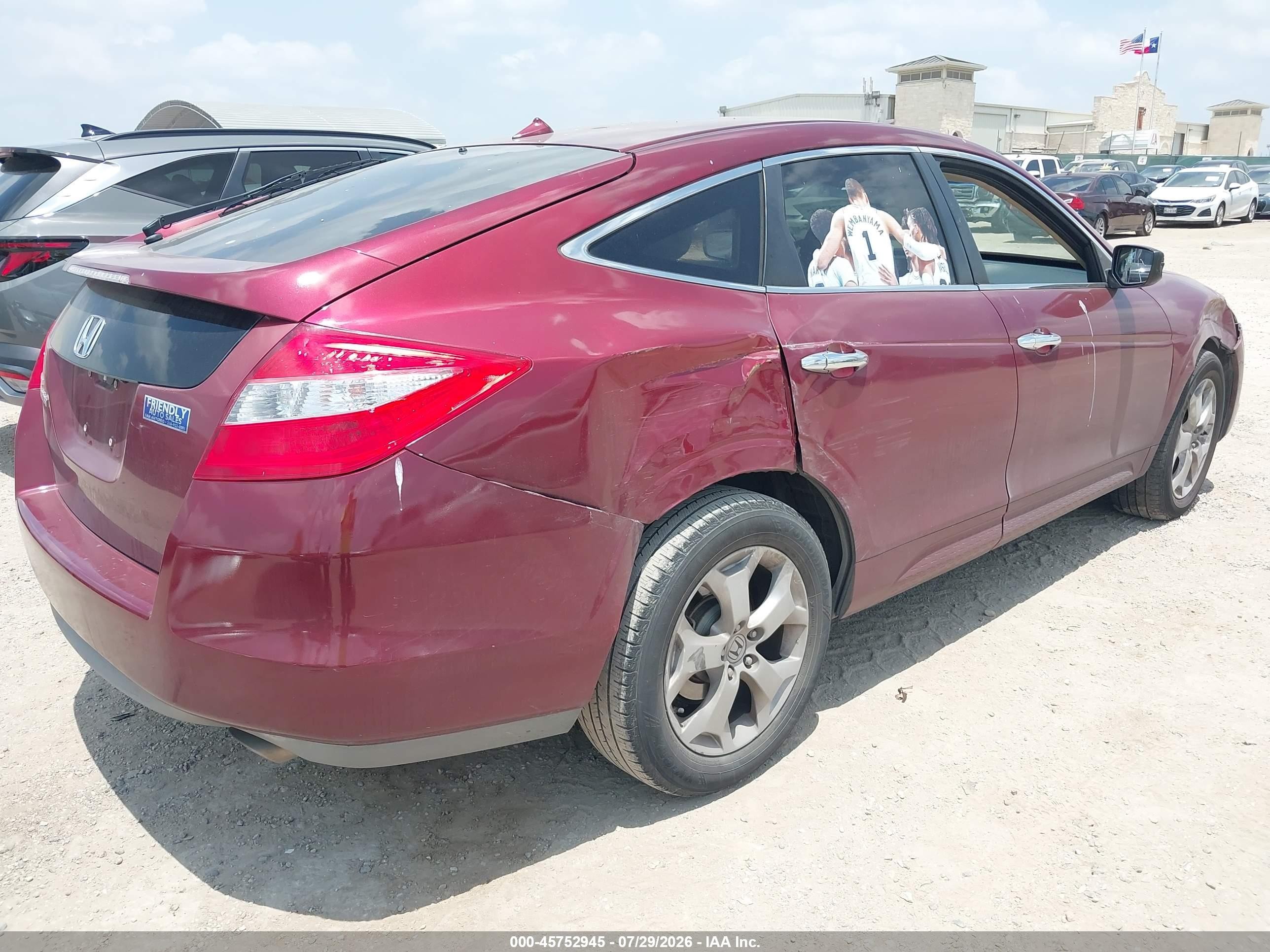 2010 Honda Accord Crosstour Ex-l Maroon vin: 5J6TF1H54AL002295