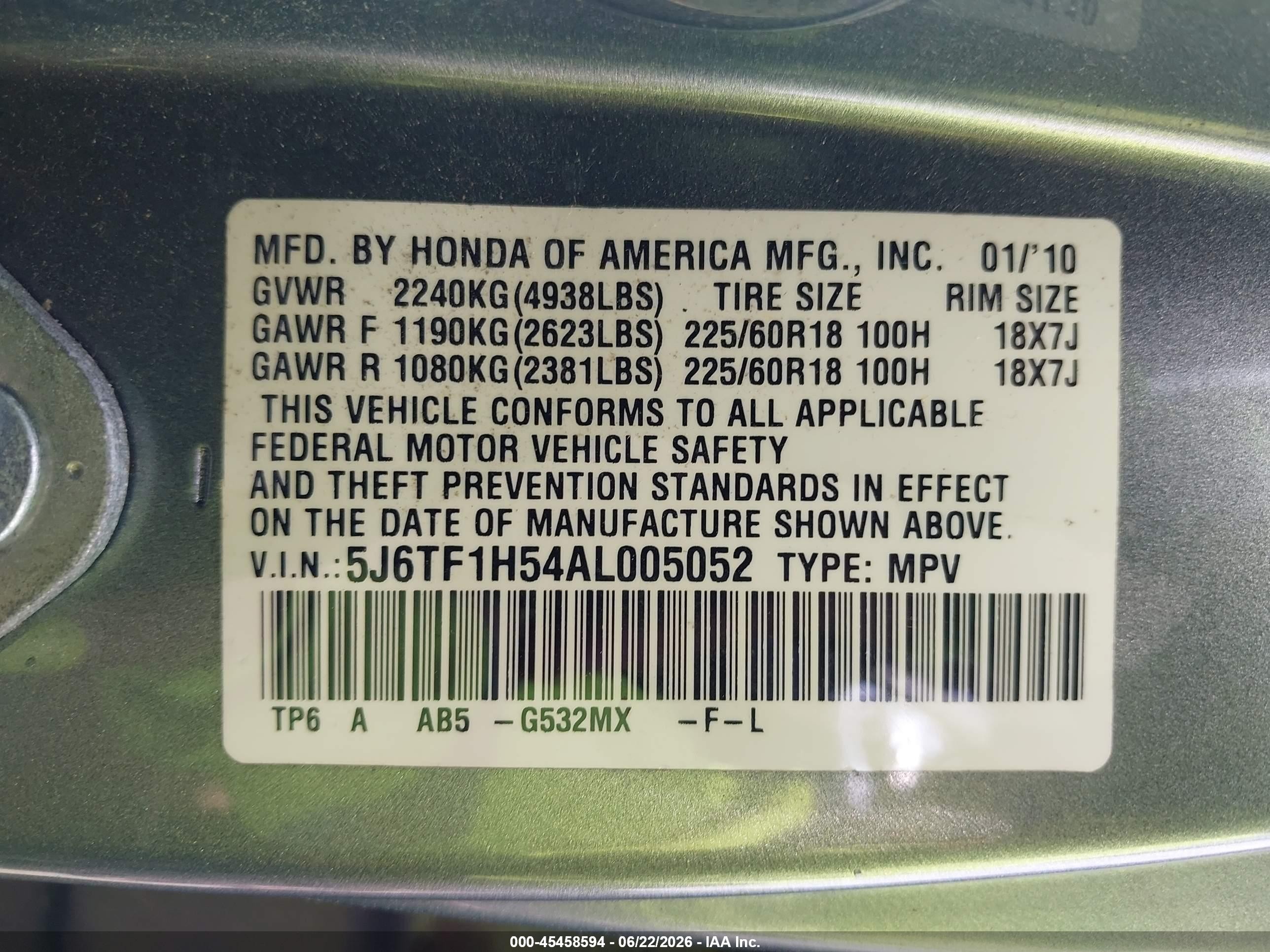 2010 Honda Accord Crosstour Ex-l Gray vin: 5J6TF1H54AL005052
