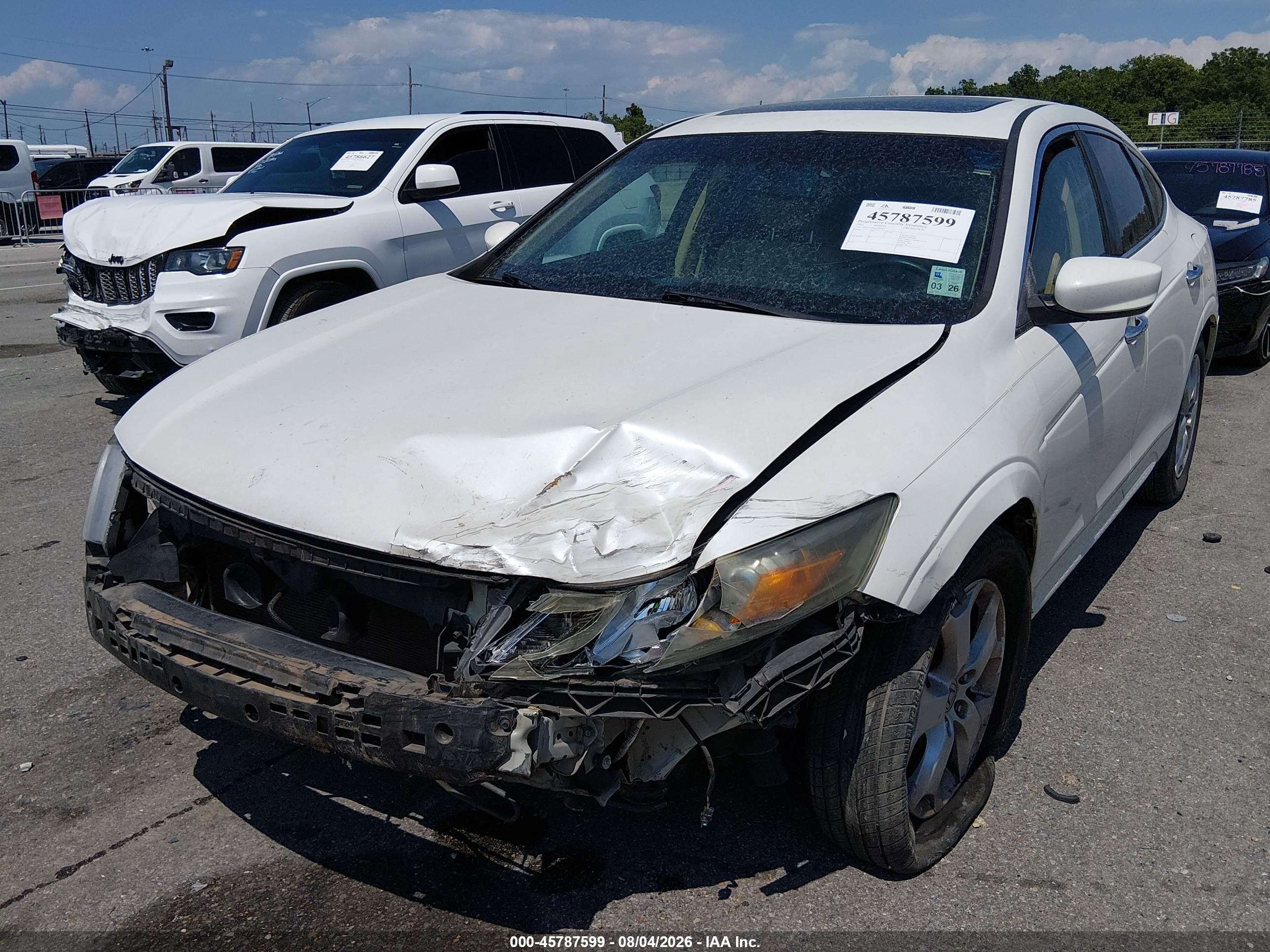 2012 Honda Crosstour Ex-l White vin: 5J6TF1H54CL002414