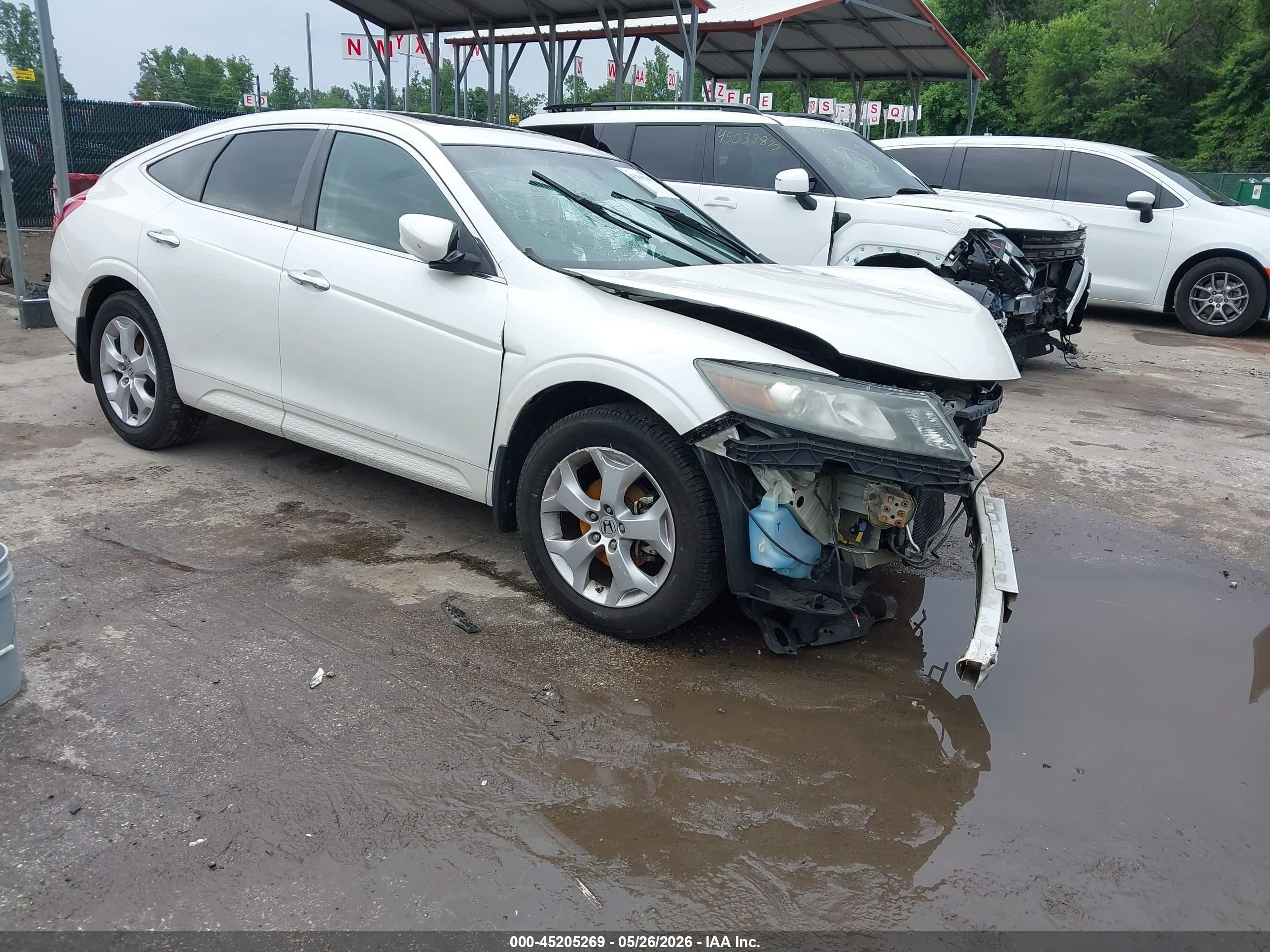 2010 Honda Accord Crosstour Ex-l White vin: 5J6TF1H55AL010180