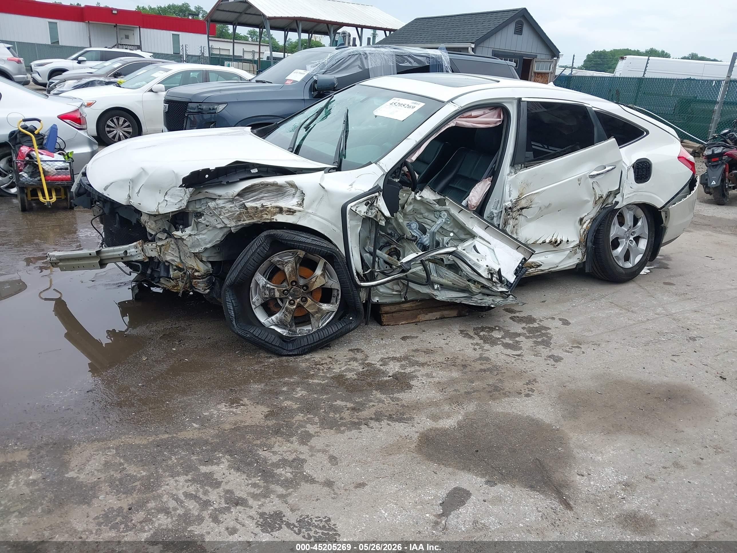2010 Honda Accord Crosstour Ex-l White vin: 5J6TF1H55AL010180