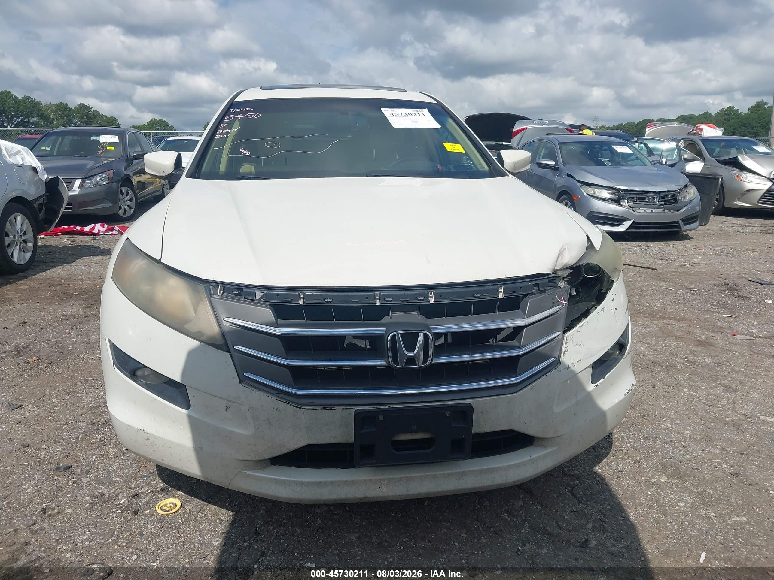 2012 Honda Crosstour Ex-l White vin: 5J6TF1H55CL002177