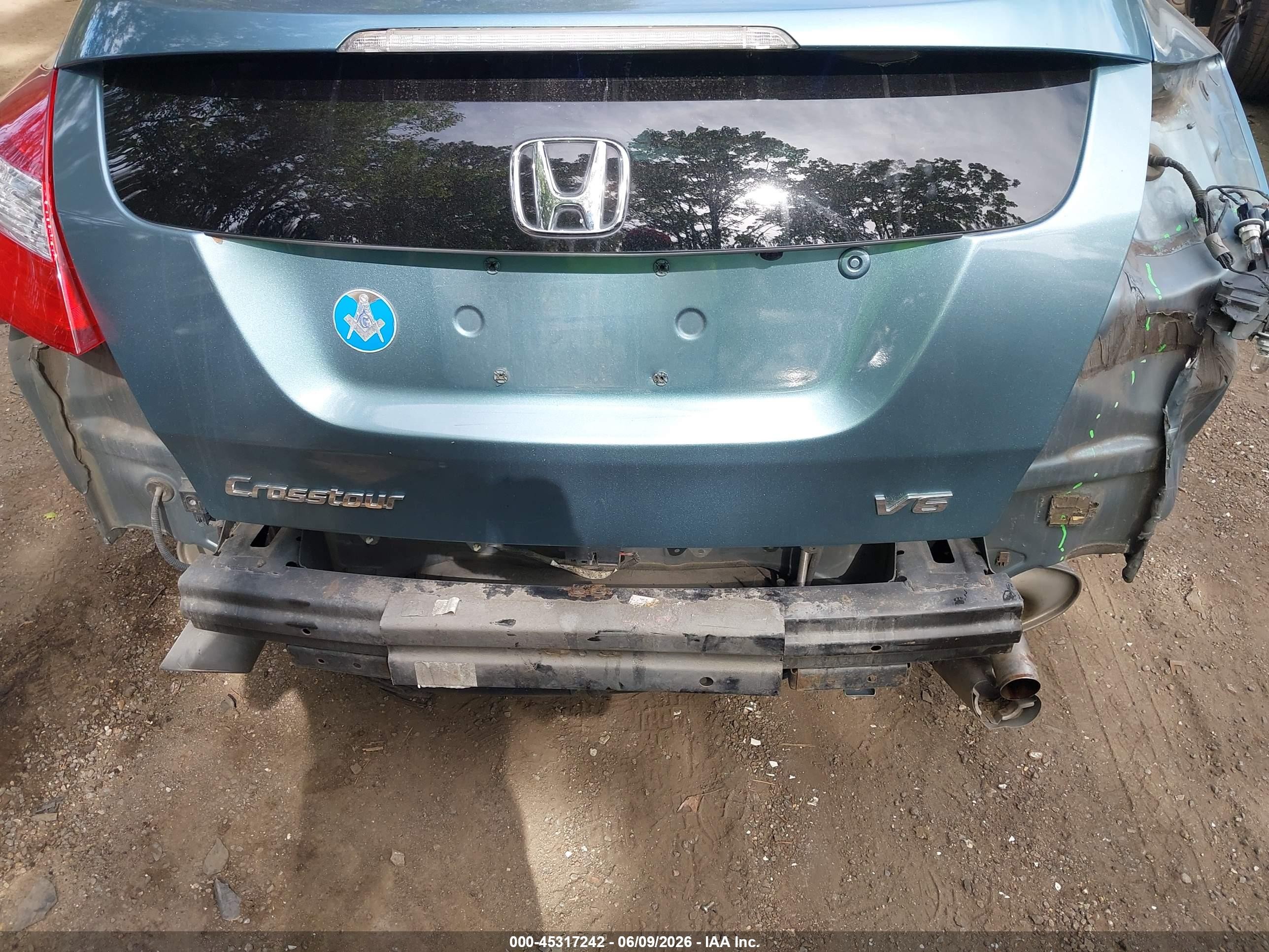 2013 Honda Crosstour Ex-l V6 Light Blue vin: 5J6TF1H59DL002717