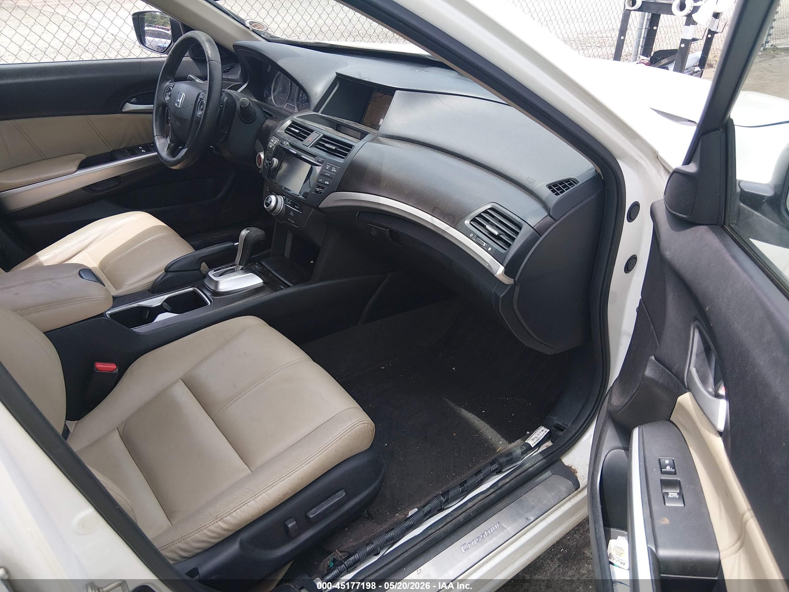 2014 Honda Crosstour Ex-l V6 White vin: 5J6TF1H59EL002279