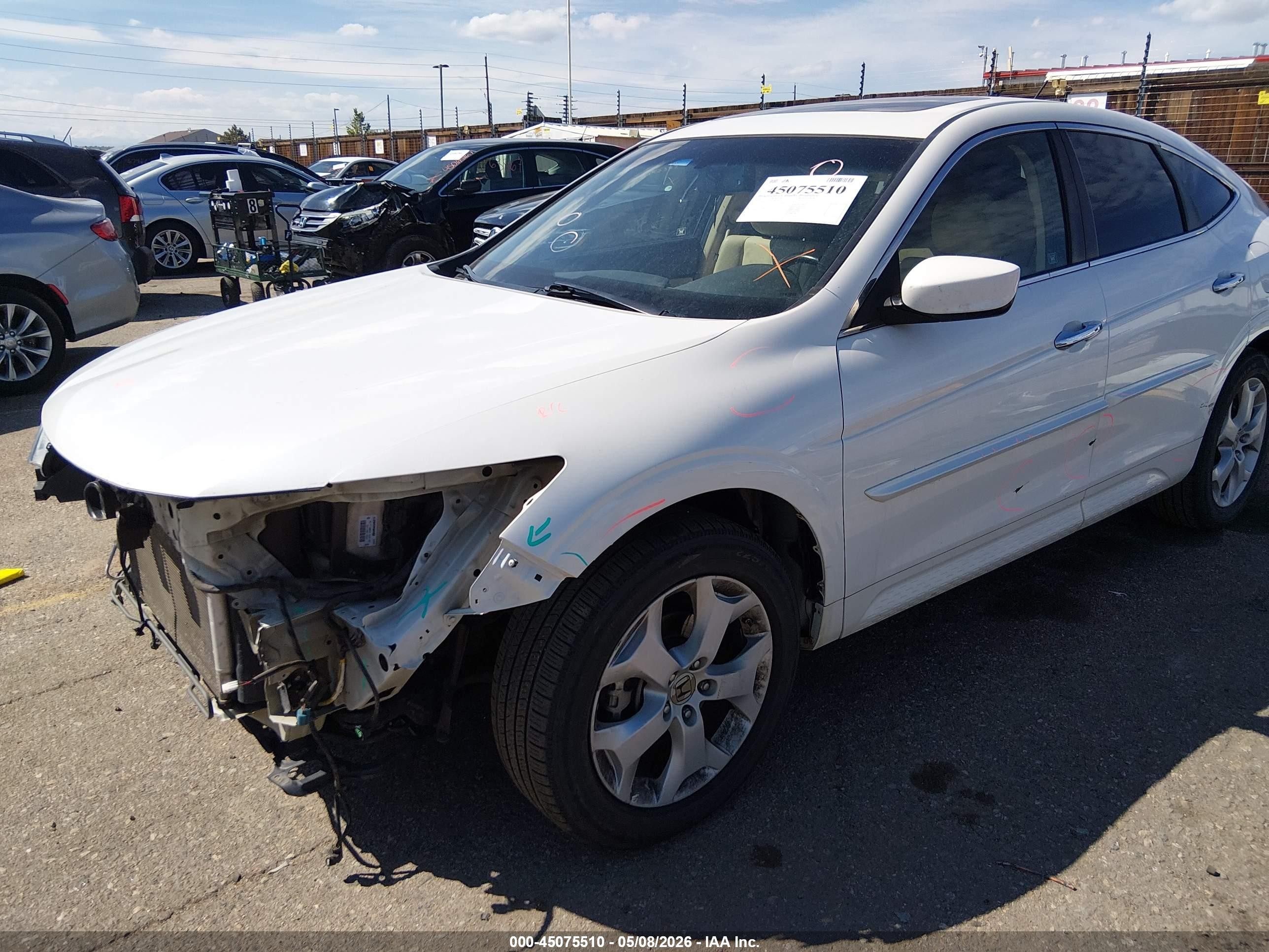 2012 Honda Crosstour Ex-l Белый vin: 5J6TF1H5XCL005091