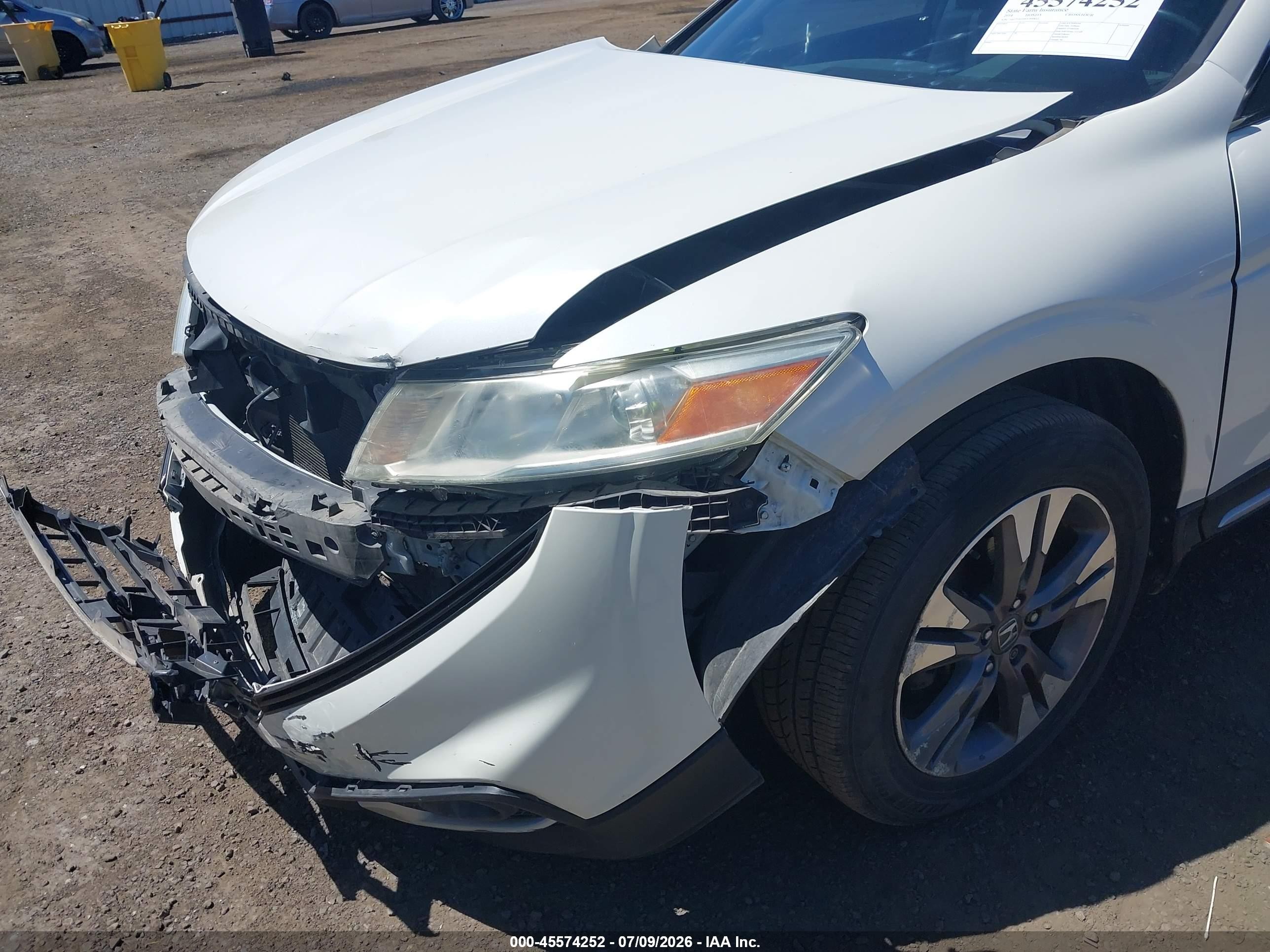 2014 Honda Crosstour Ex-l V6 White vin: 5J6TF2H50EL000832