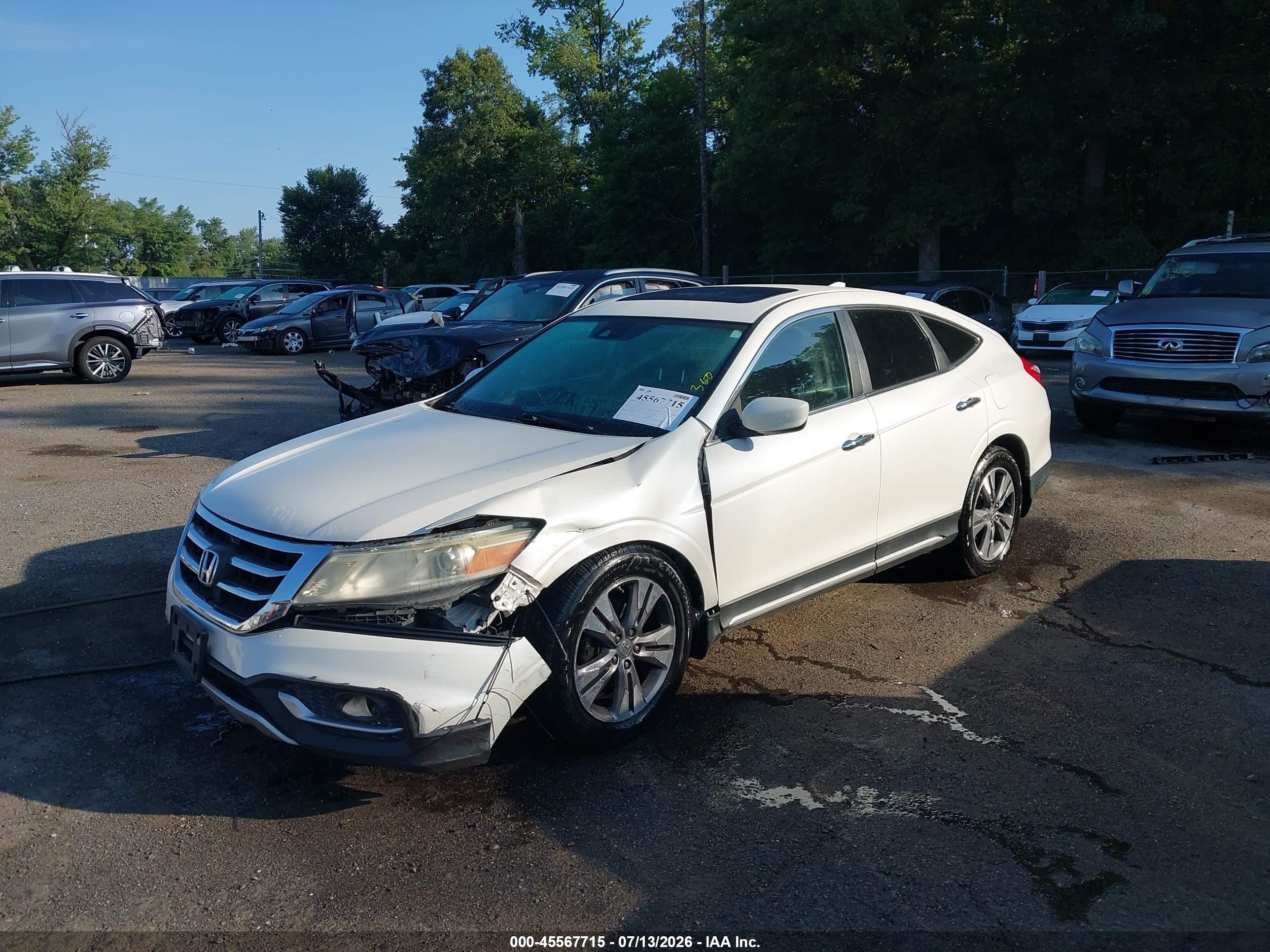 2014 Honda Crosstour Ex-l V6 White vin: 5J6TF2H50EL001320