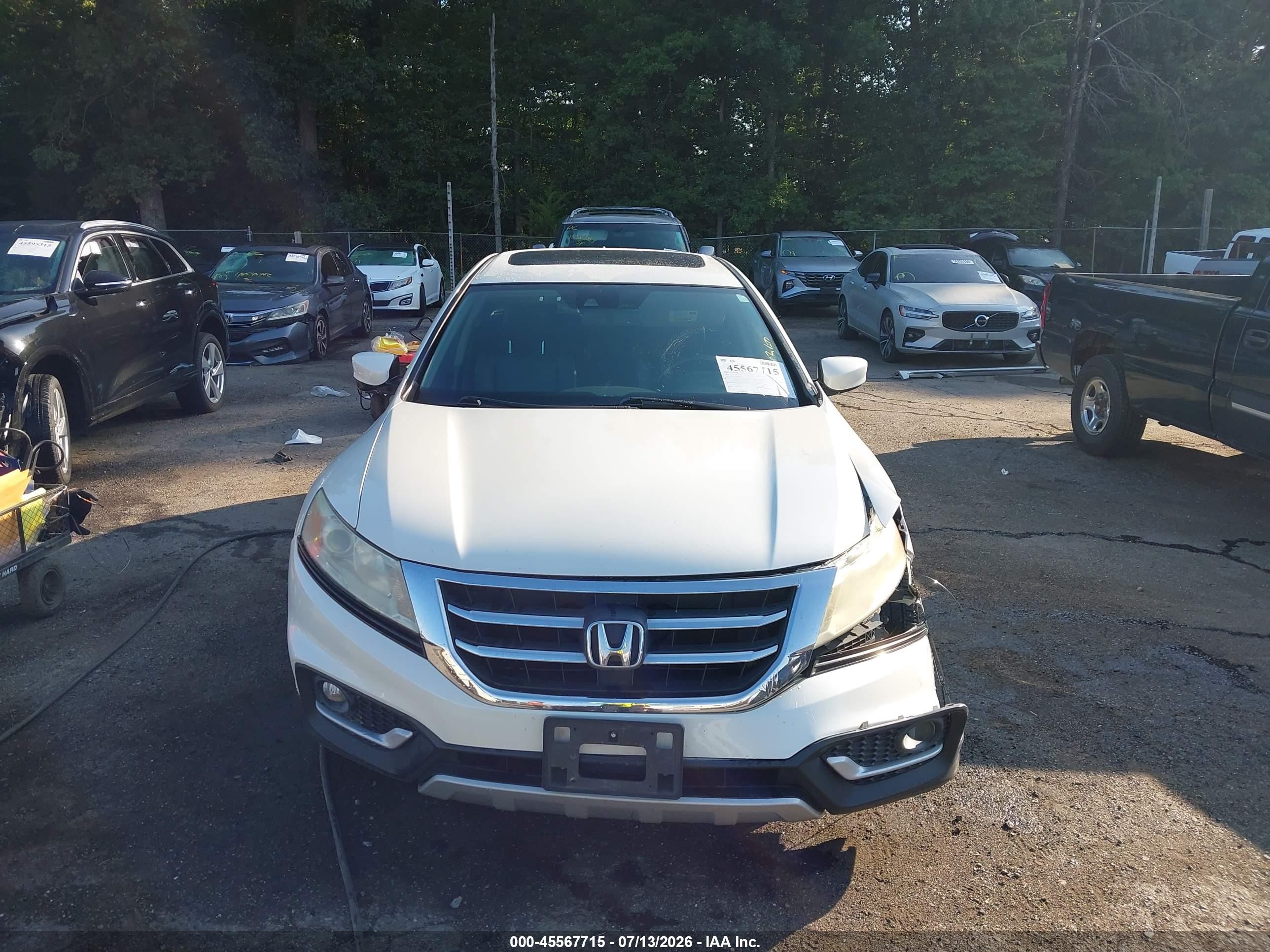 2014 Honda Crosstour Ex-l V6 White vin: 5J6TF2H50EL001320