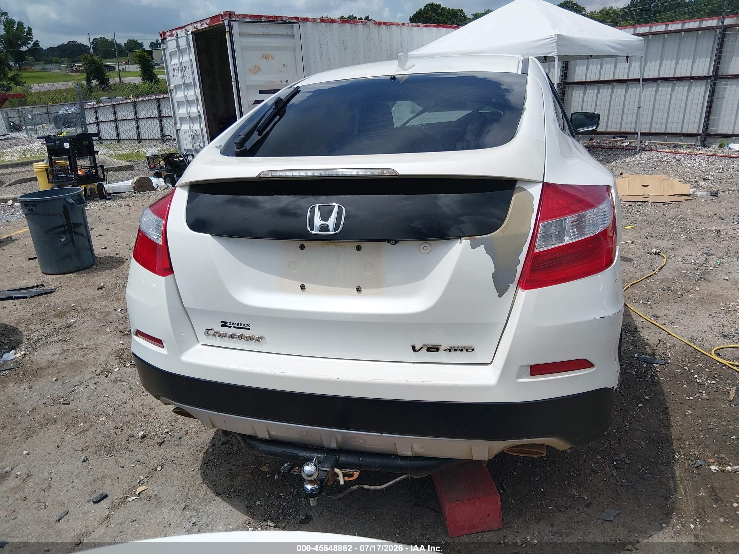 2014 Honda Crosstour Ex-l V6 White vin: 5J6TF2H50EL004525