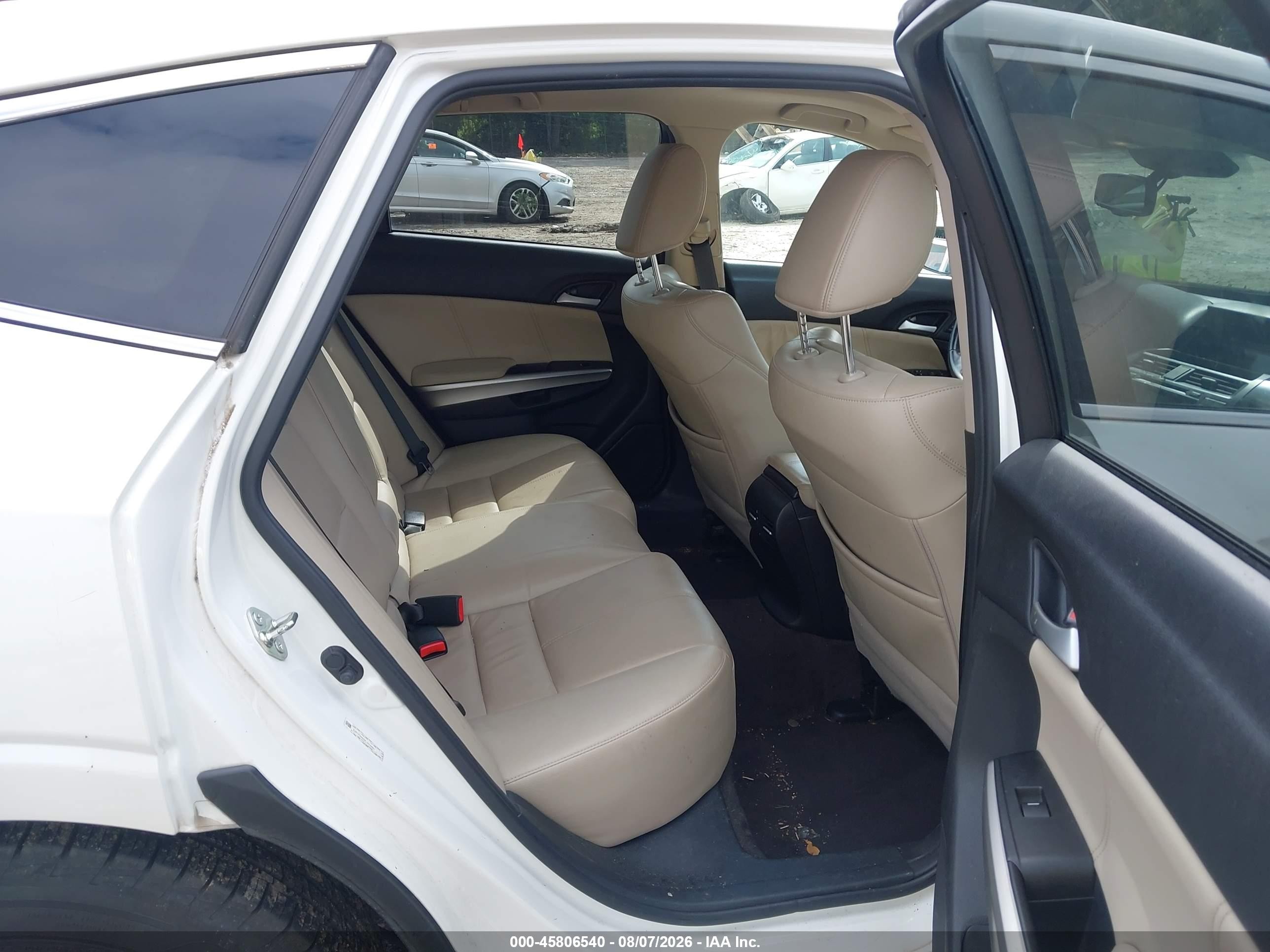 2015 Honda Crosstour Ex-l V6 White vin: 5J6TF2H50FL003991