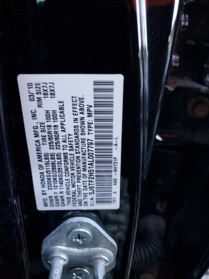 2010 Honda Accord Crosstour Exl Black vin: 5J6TF2H51AL007797