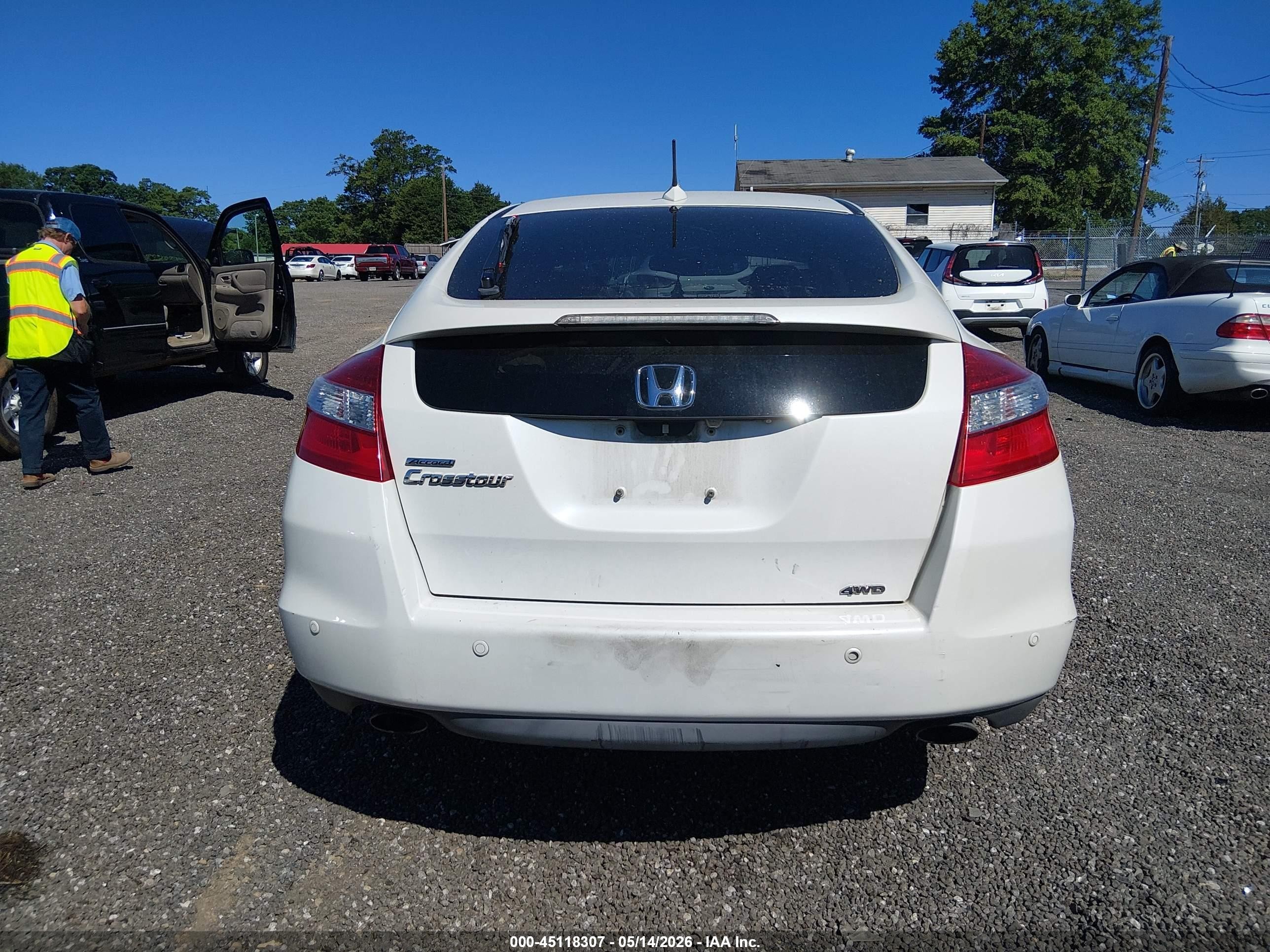 2010 Honda Accord Crosstour Ex-l White vin: 5J6TF2H51AL010571